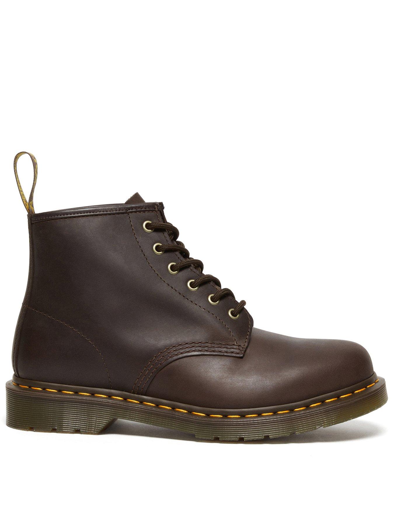 Dr Martens Dr 101 6 Eye Crazy Horse Lace Up Boots - Dark Brown