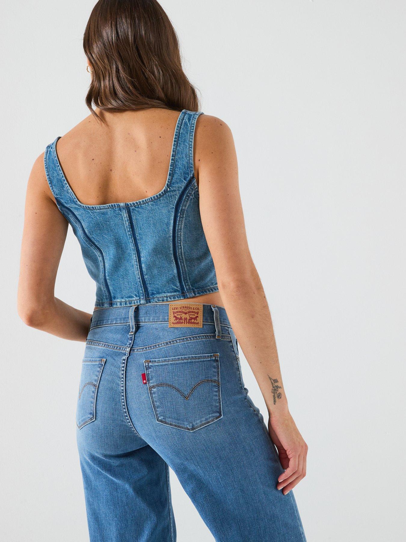 Image 2 of 6 of Levi's Seamed Zip Bustier - Blue