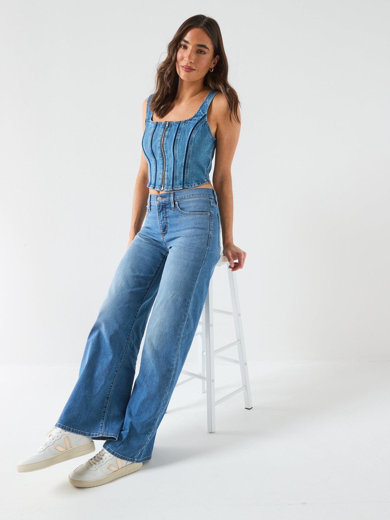 Image 6 of 6 of Levi's Seamed Zip Bustier - Blue
