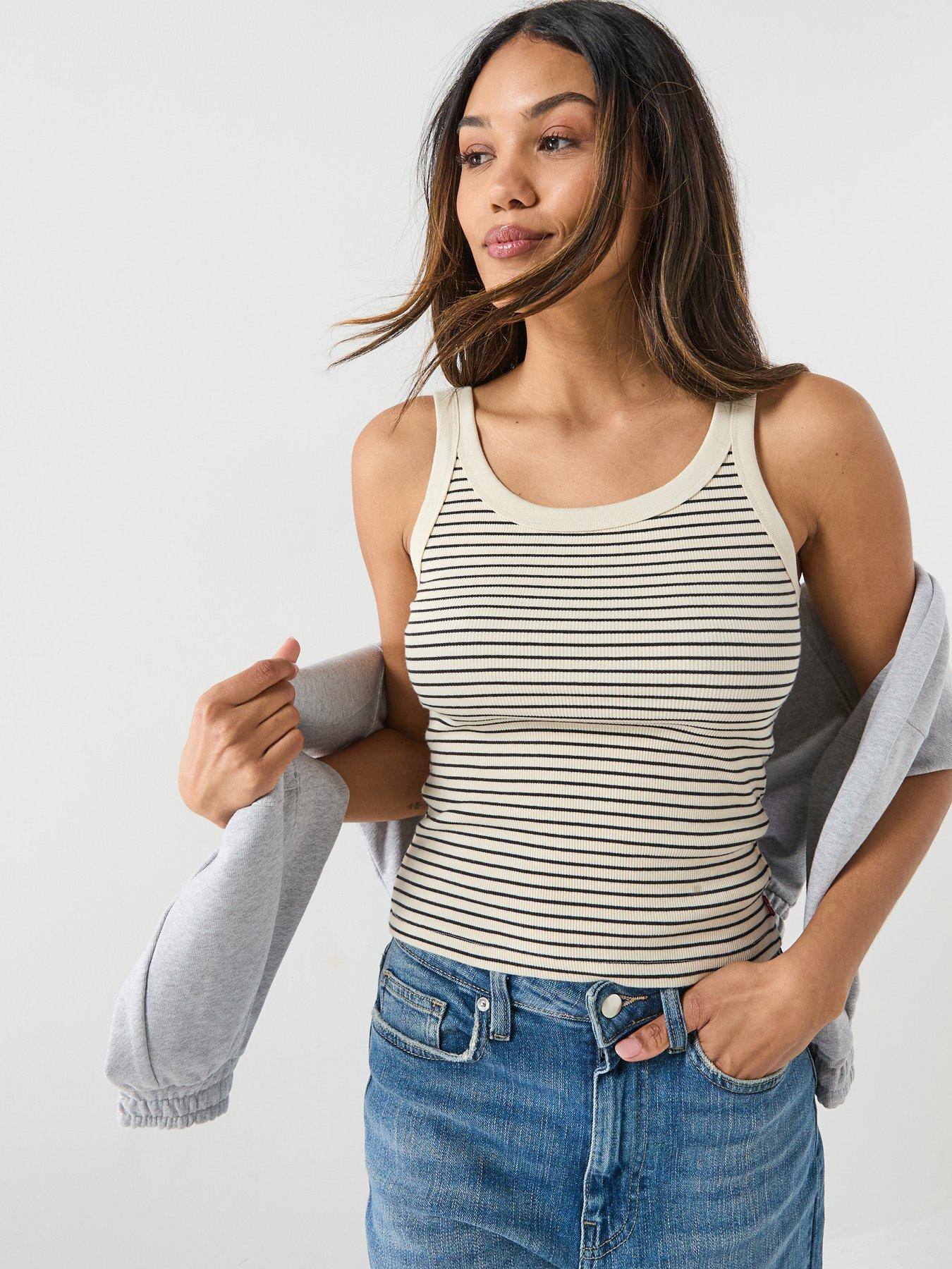 Levi's Essential Ribbed Tank, Beige, Size Xs, Women