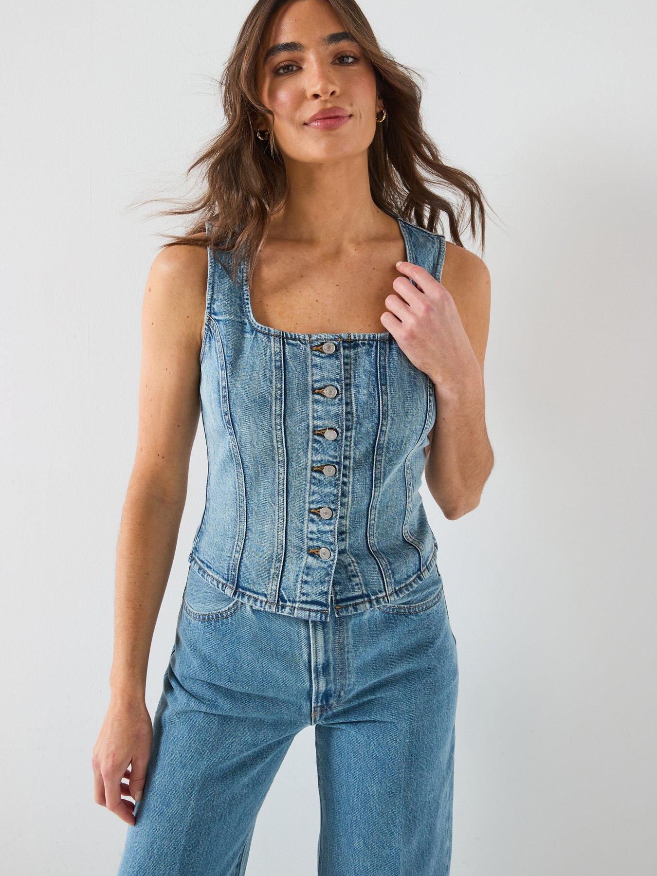 Levi's Sculpted Top, Blue, Size Xs, Women