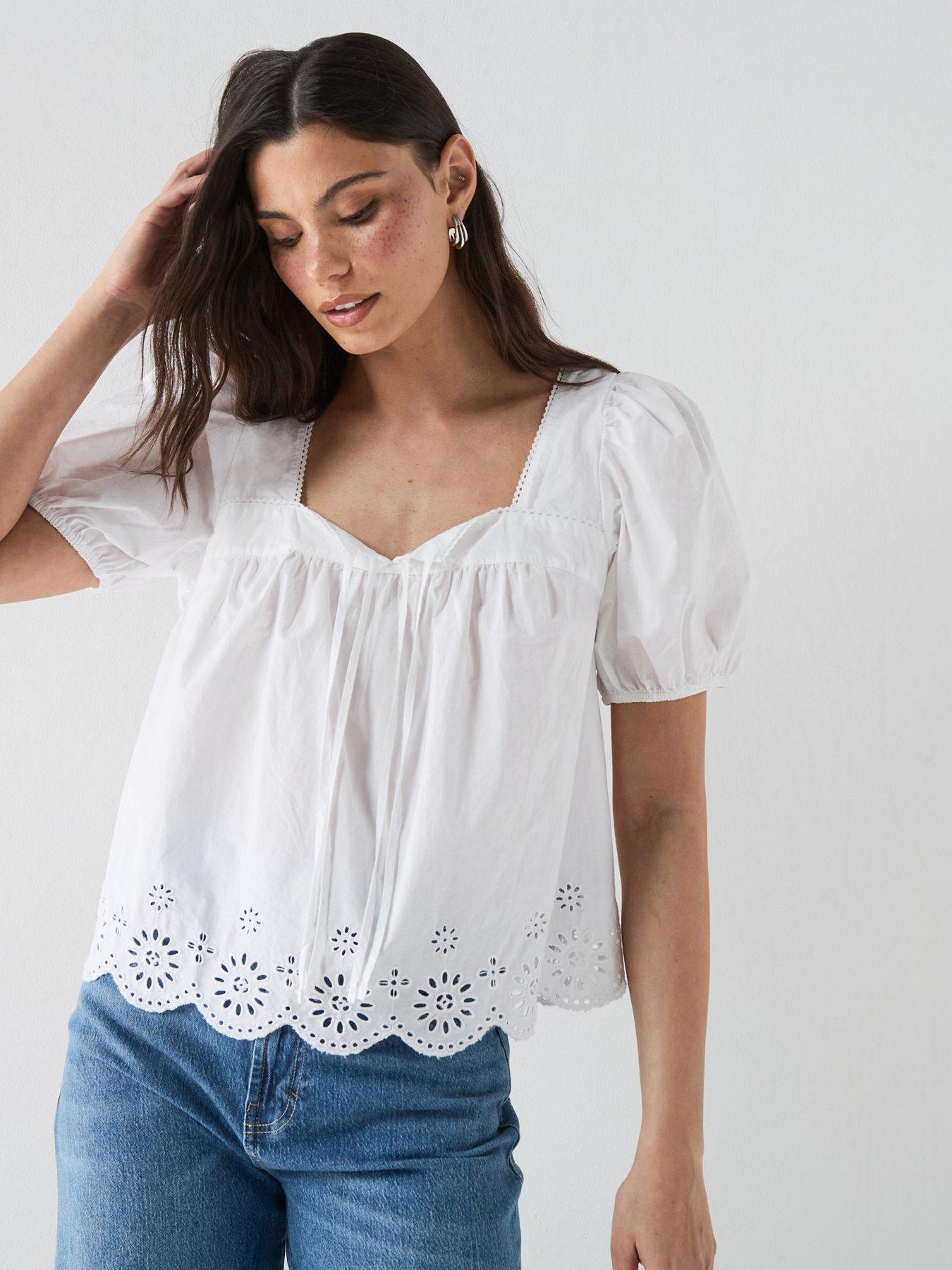 Image 1 of 6 of Levi's Darling Ss Cutwork Blouse