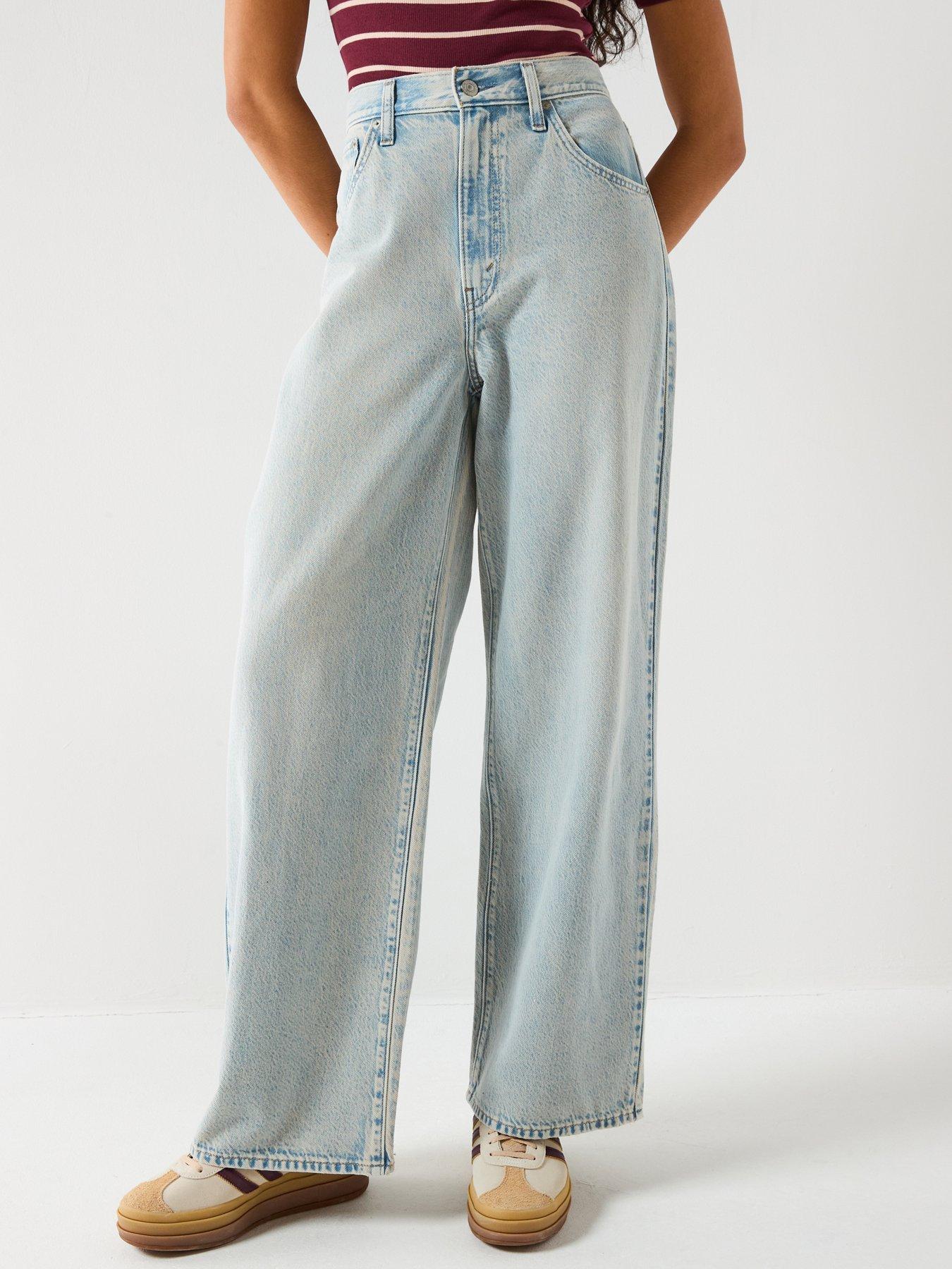 Levi's Cinch Baggy Denim Jeans, Blue, Size 32, Inside Leg 31, Women