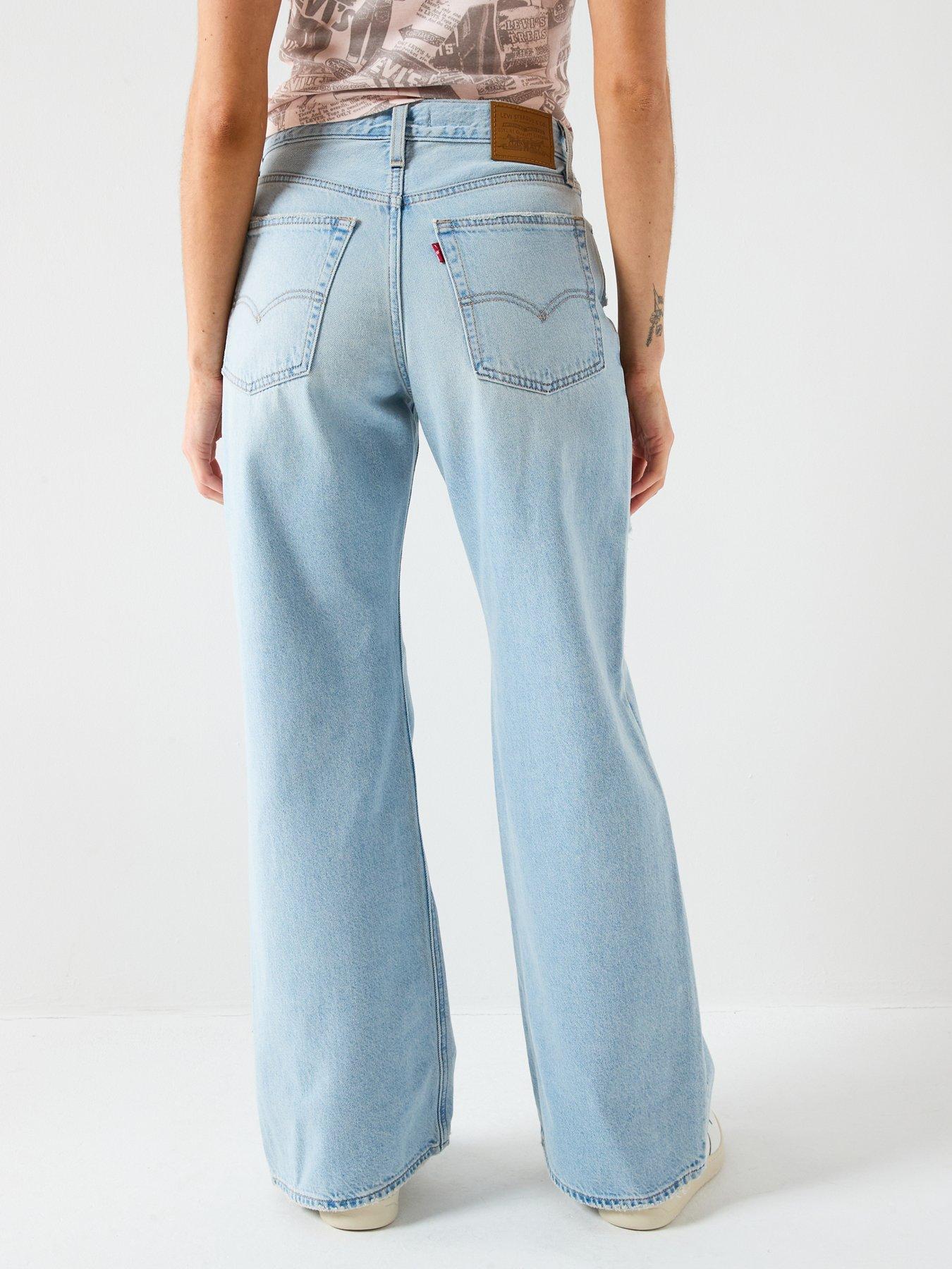 Image 2 of 6 of Levi's Loose Boot Cut Distressed Jeans - Blue
