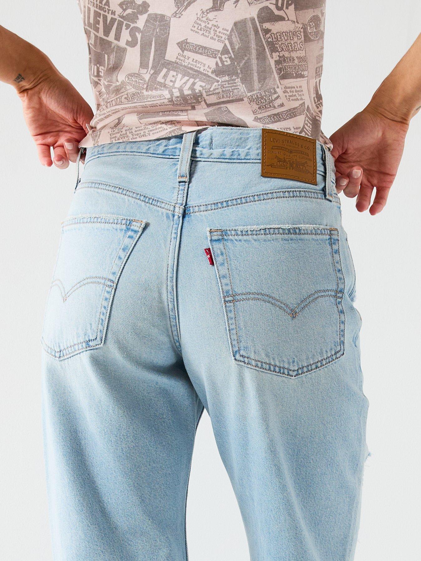 Image 4 of 6 of Levi's Loose Boot Cut Distressed Jeans - Blue