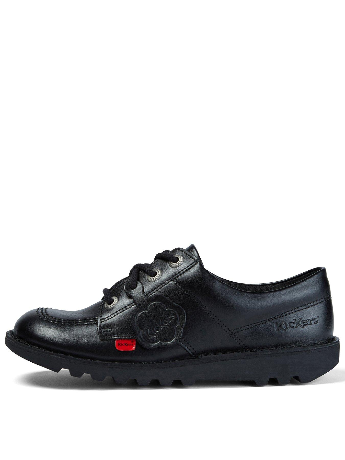 Kickers Youth Kick Lo Leather Shoe - Black