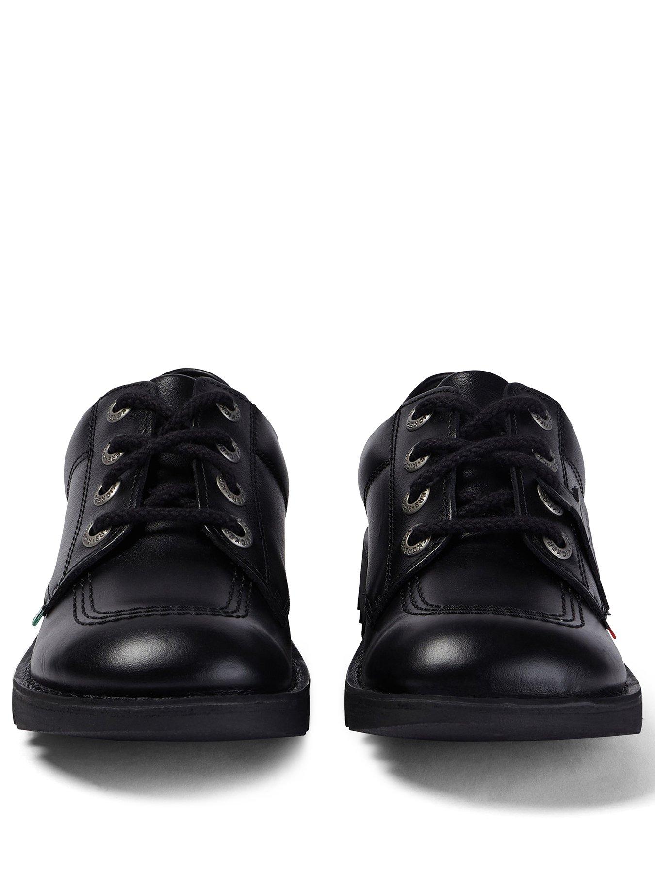 Kickers Youth Kick Lo Leather Shoe - Black | Very