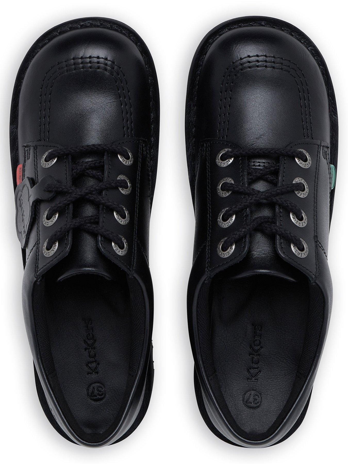 Kickers Youth Kick Lo Leather Shoe - Black | Very
