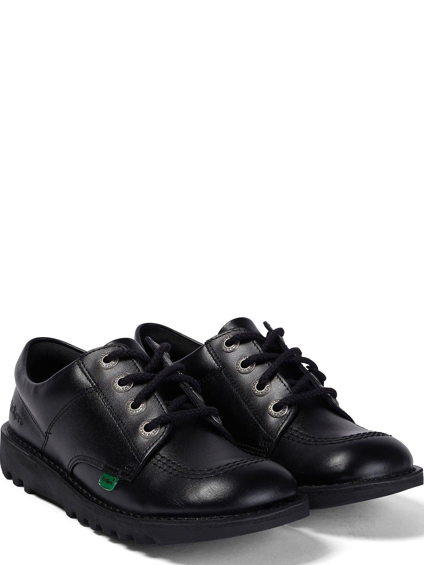 Kickers Youth Kick Lo Leather Shoe - Black | Very