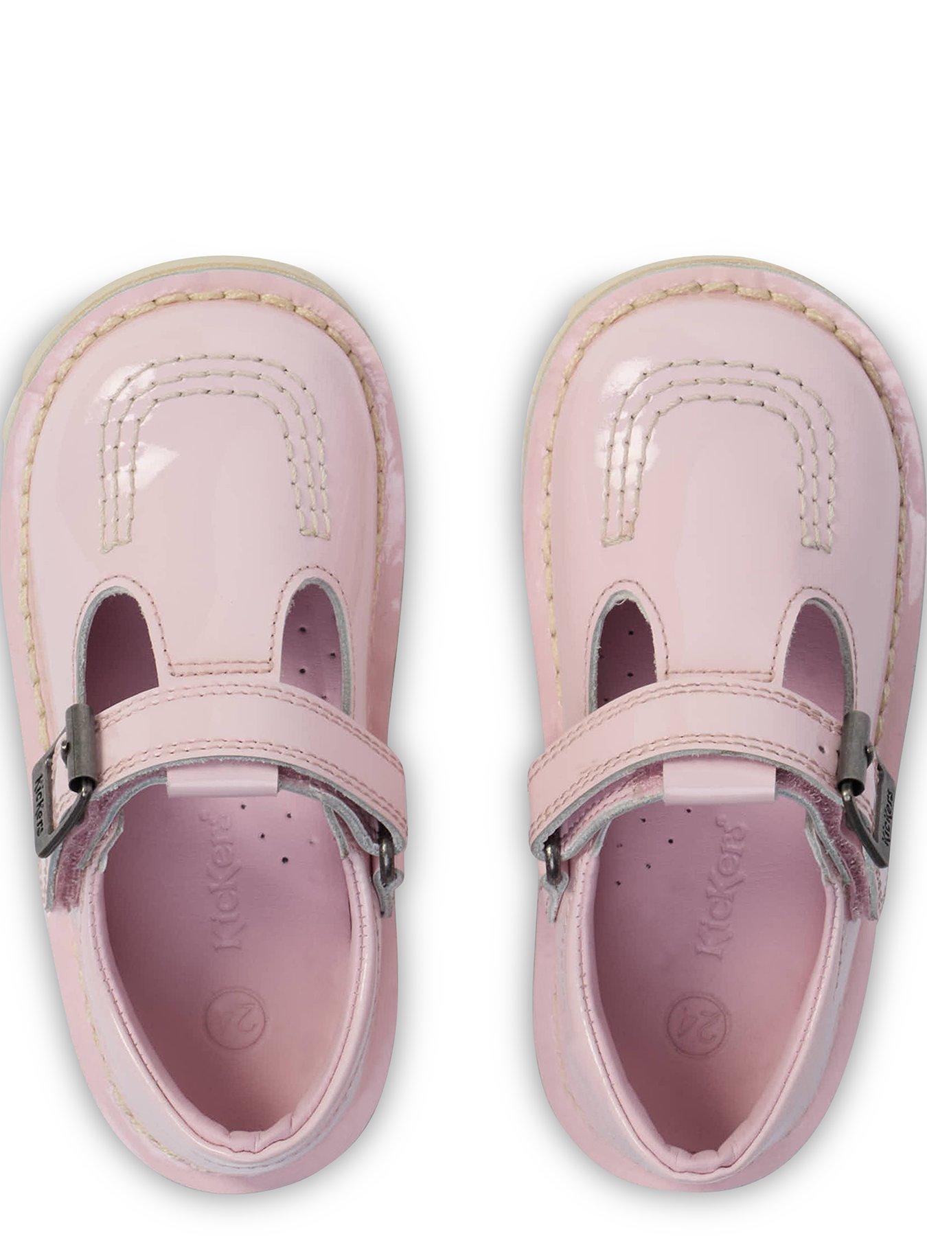 Kickers Kick T Bar Patent Leather Shoe - Pink | Very