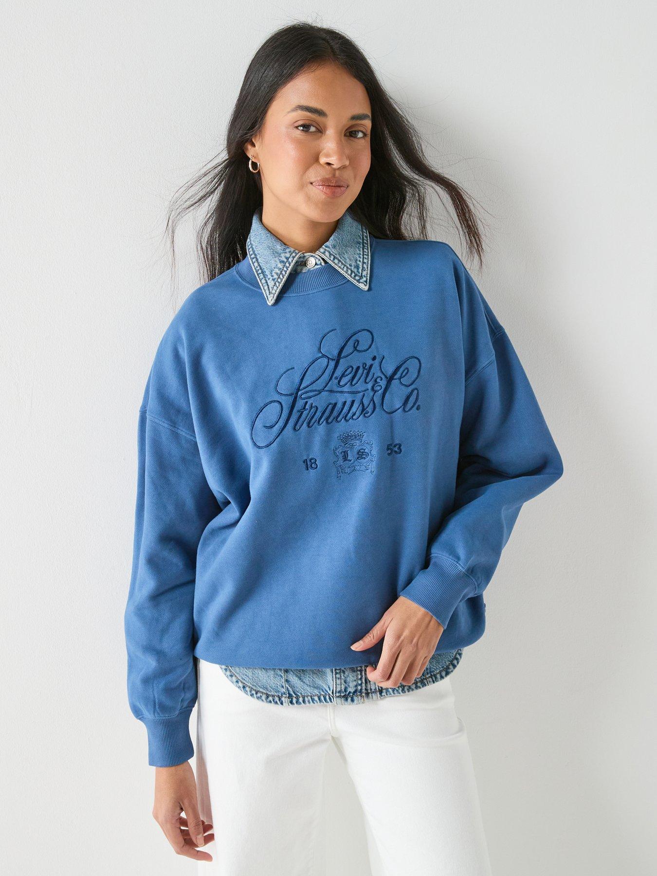 Image 1 of 6 of Levi's Gr Royale Oversized Crewneck Sweatshirt - Blue