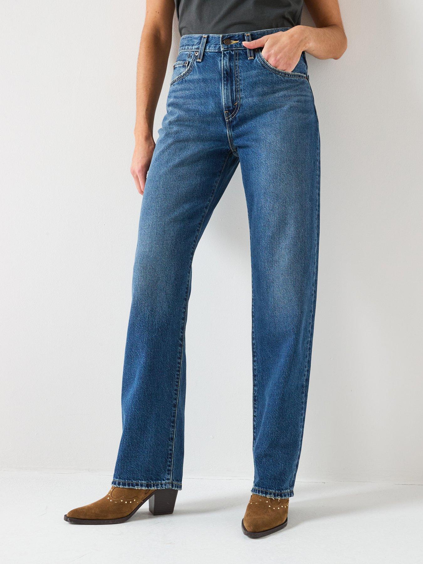 Levi's Easy Dad Relaxed Fit Straight Leg Jeans, Blue, Size 27, Inside Leg 30, Women