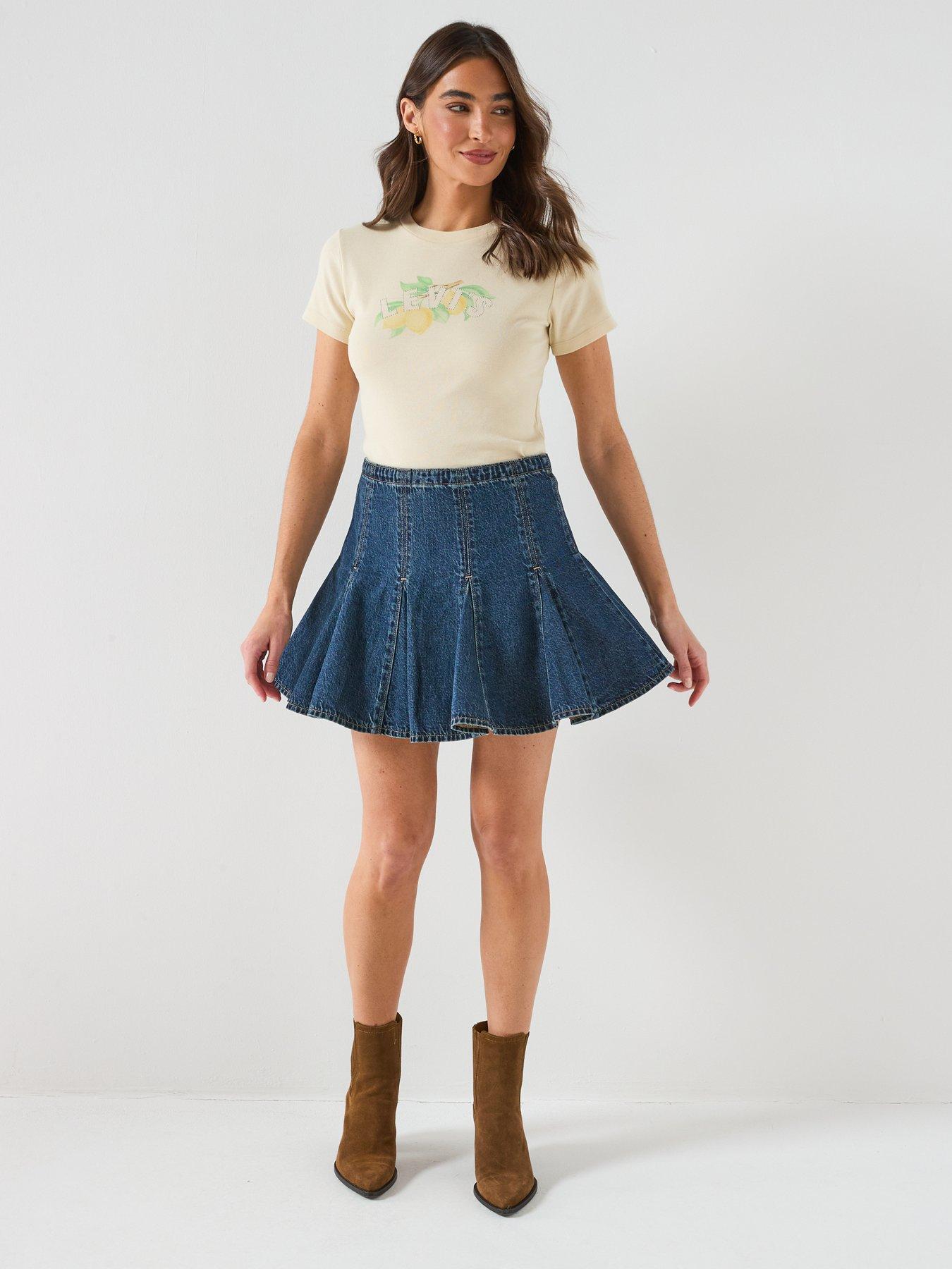 Image 3 of 6 of Levi's Godet Mini Skirt - Blue