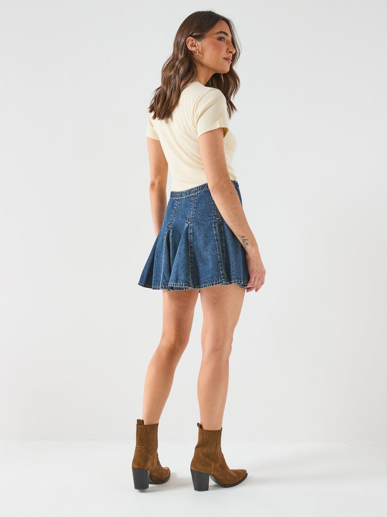 Image 5 of 6 of Levi's Godet Mini Skirt - Blue
