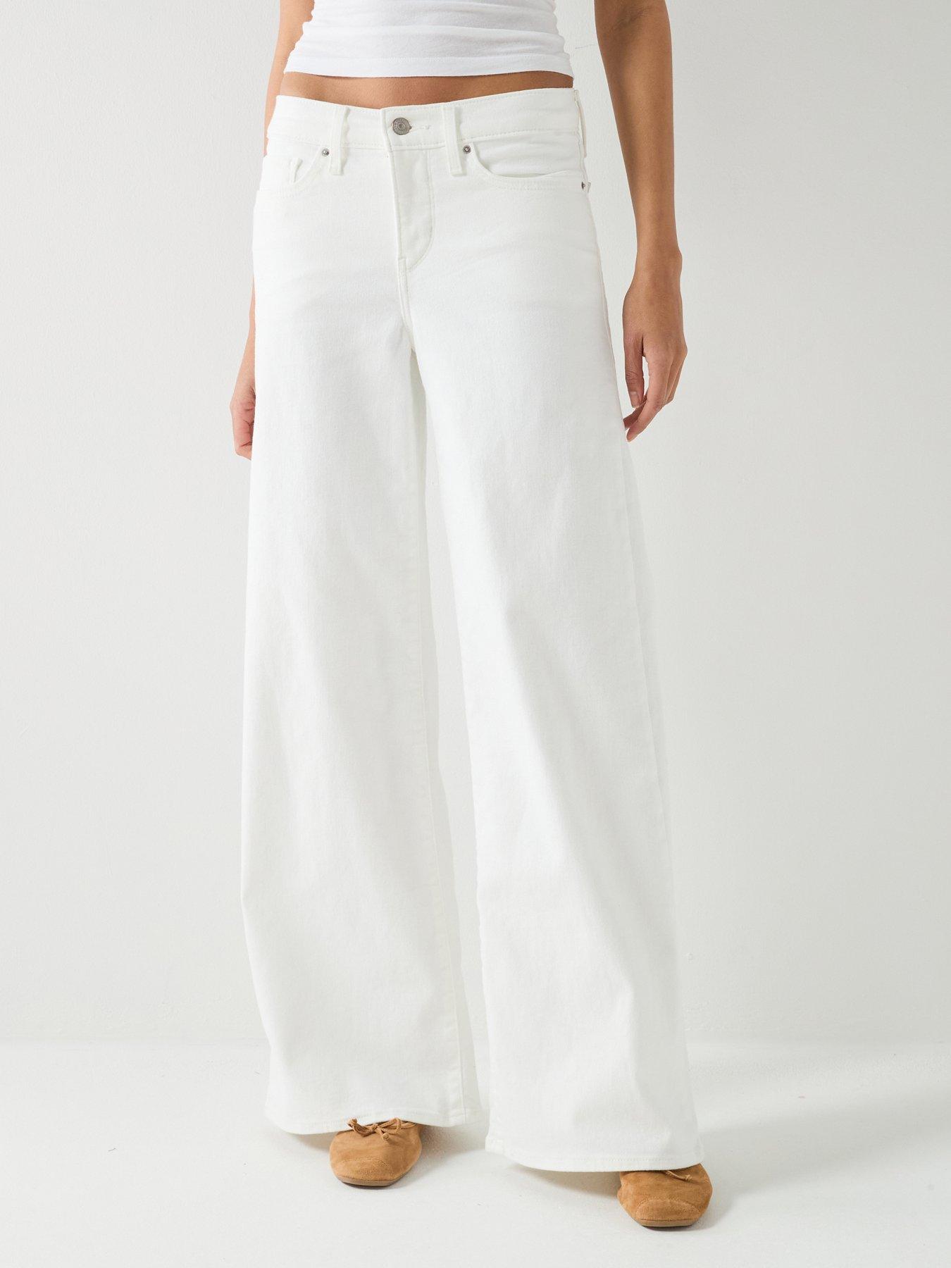 Levi's 318 Shaping Wide Leg Jeans - White