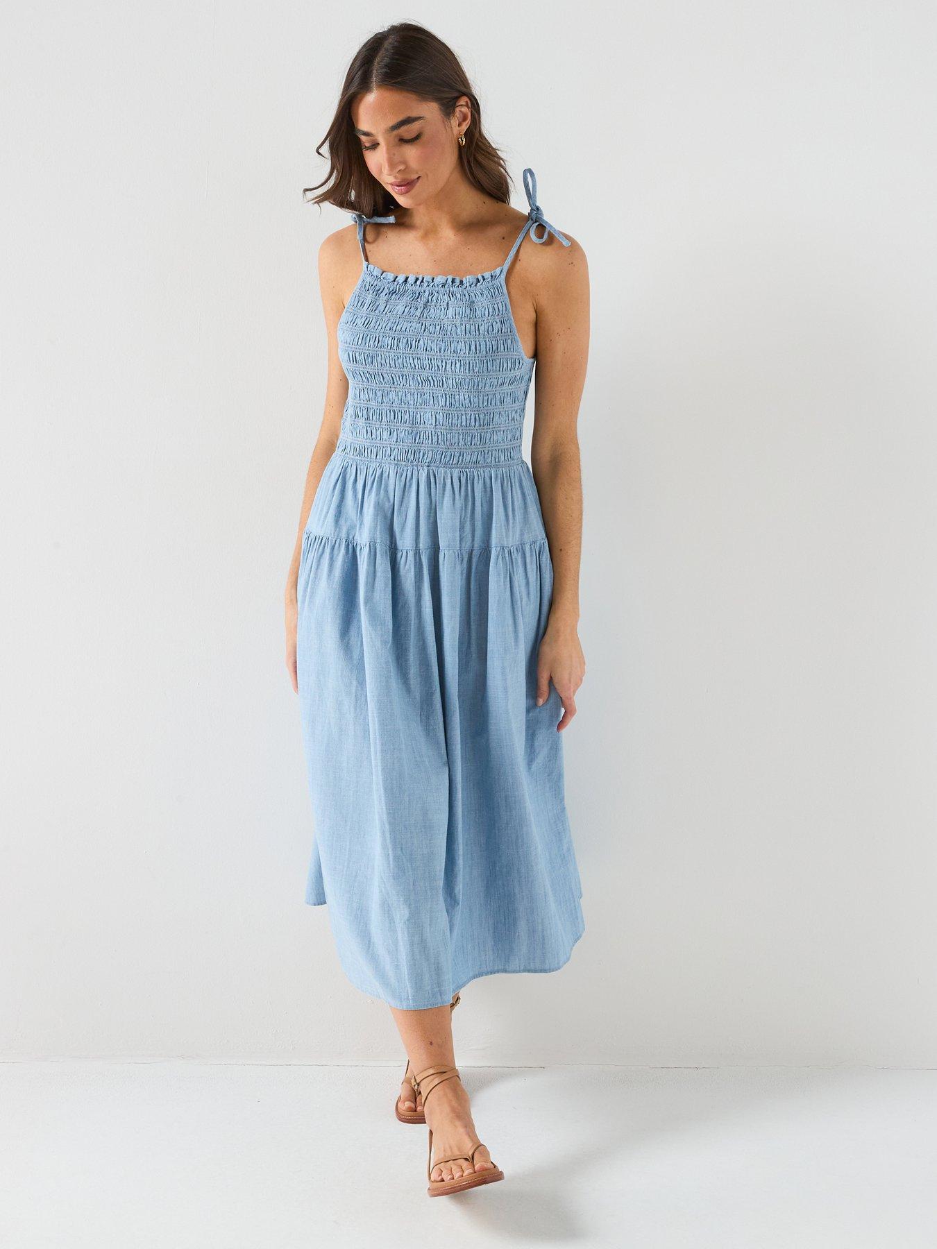 Levi's Monaco Cotton Sundress, Blue, Size L, Women