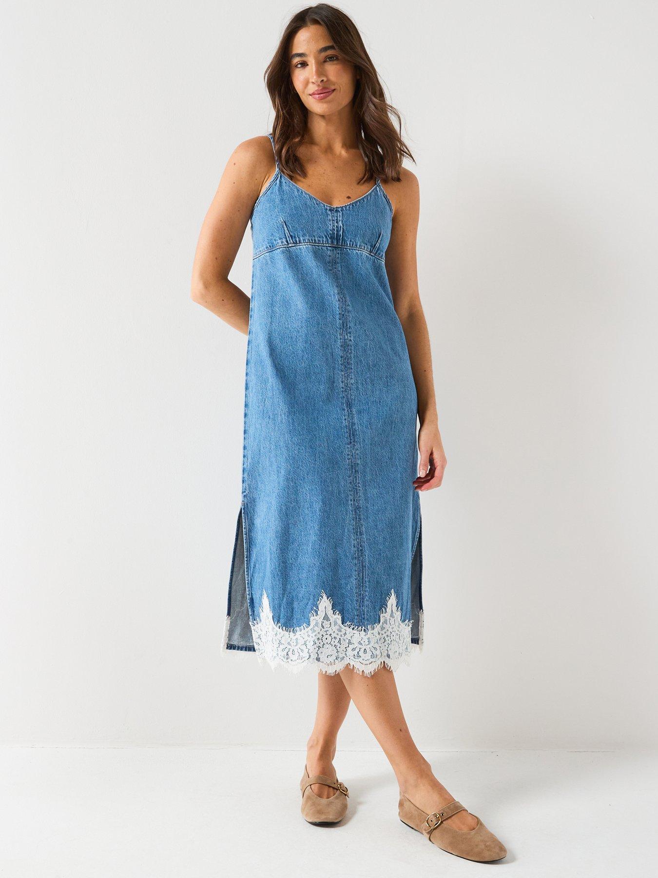 Levi's 90's Denim Slip Dress, Blue, Size Xs, Women