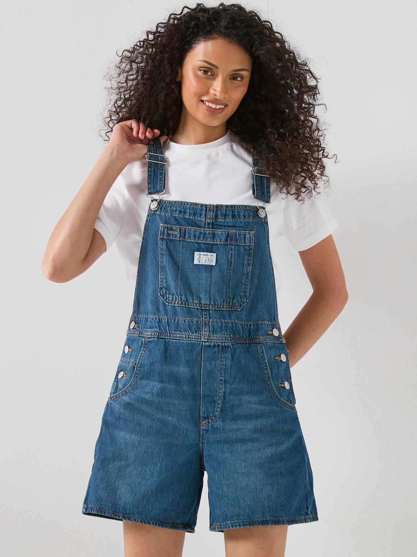 Levi's Utility Shortall, Blue, Size M, Women