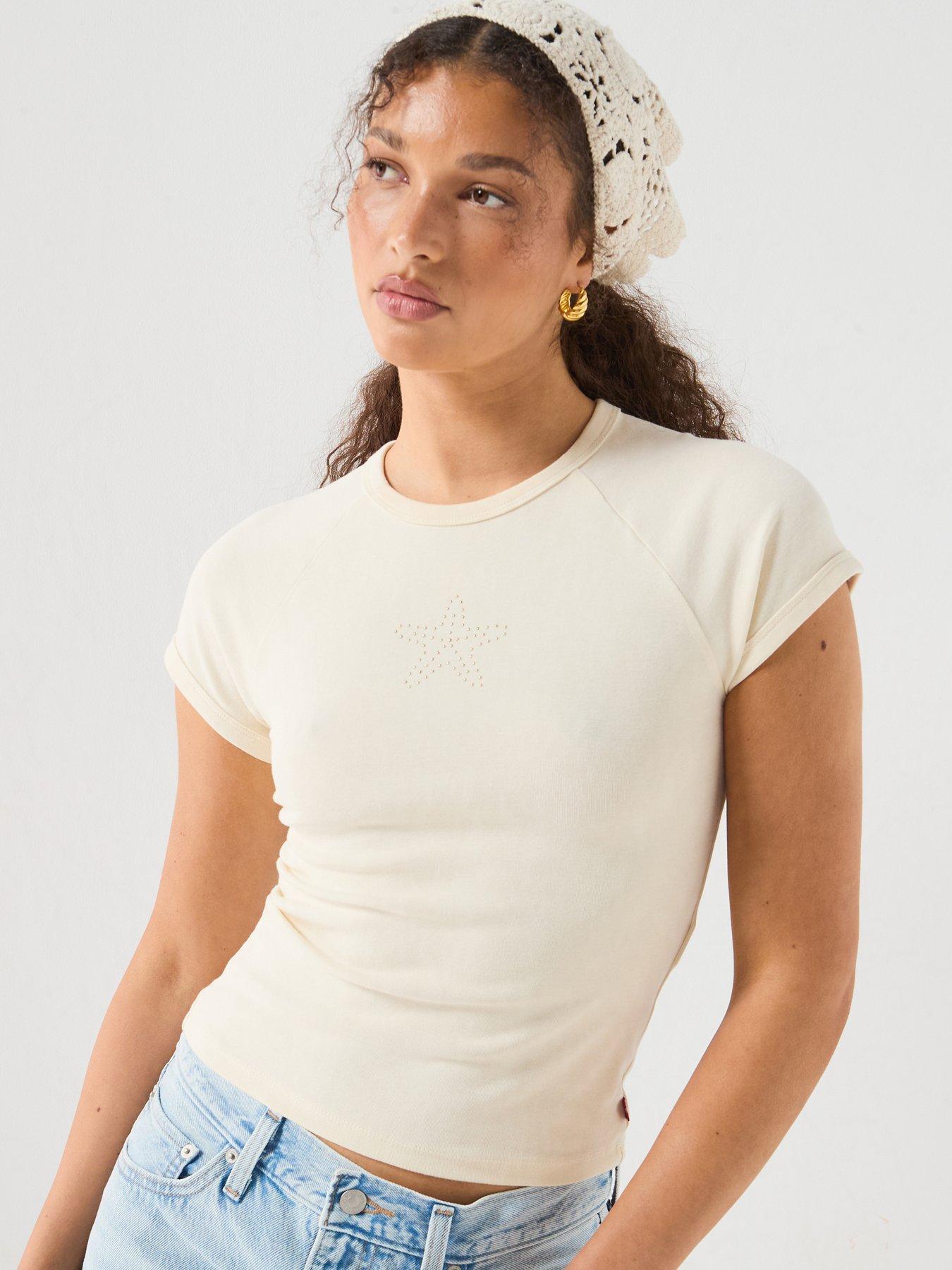 Image 1 of 6 of Levi's Gr Riley Raglan Tee - Beige