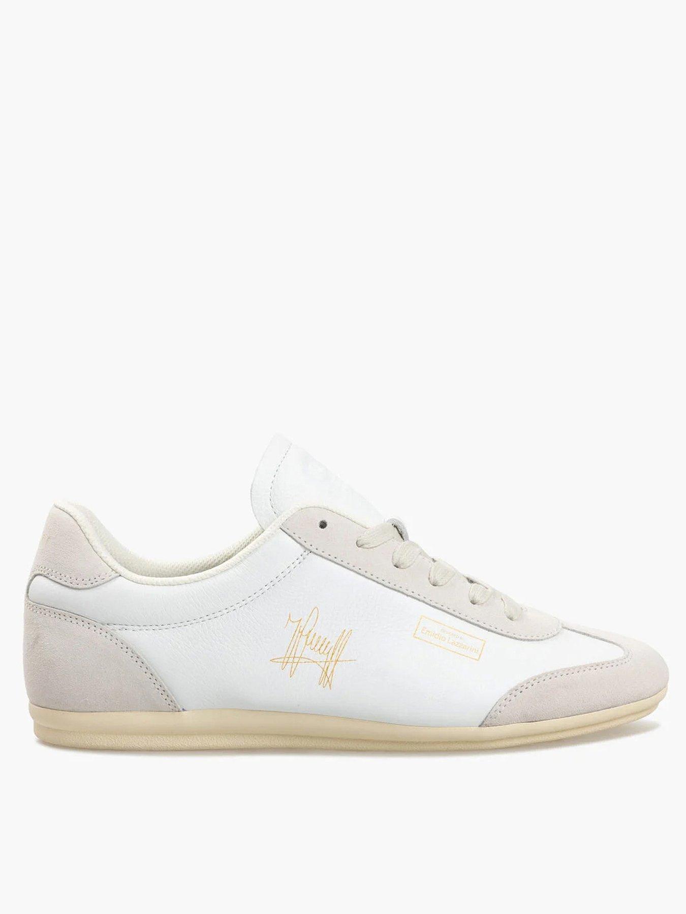 Image 1 of 7 of CRUYFF Recopa Low Profile Tumbled Suede Trainers - White