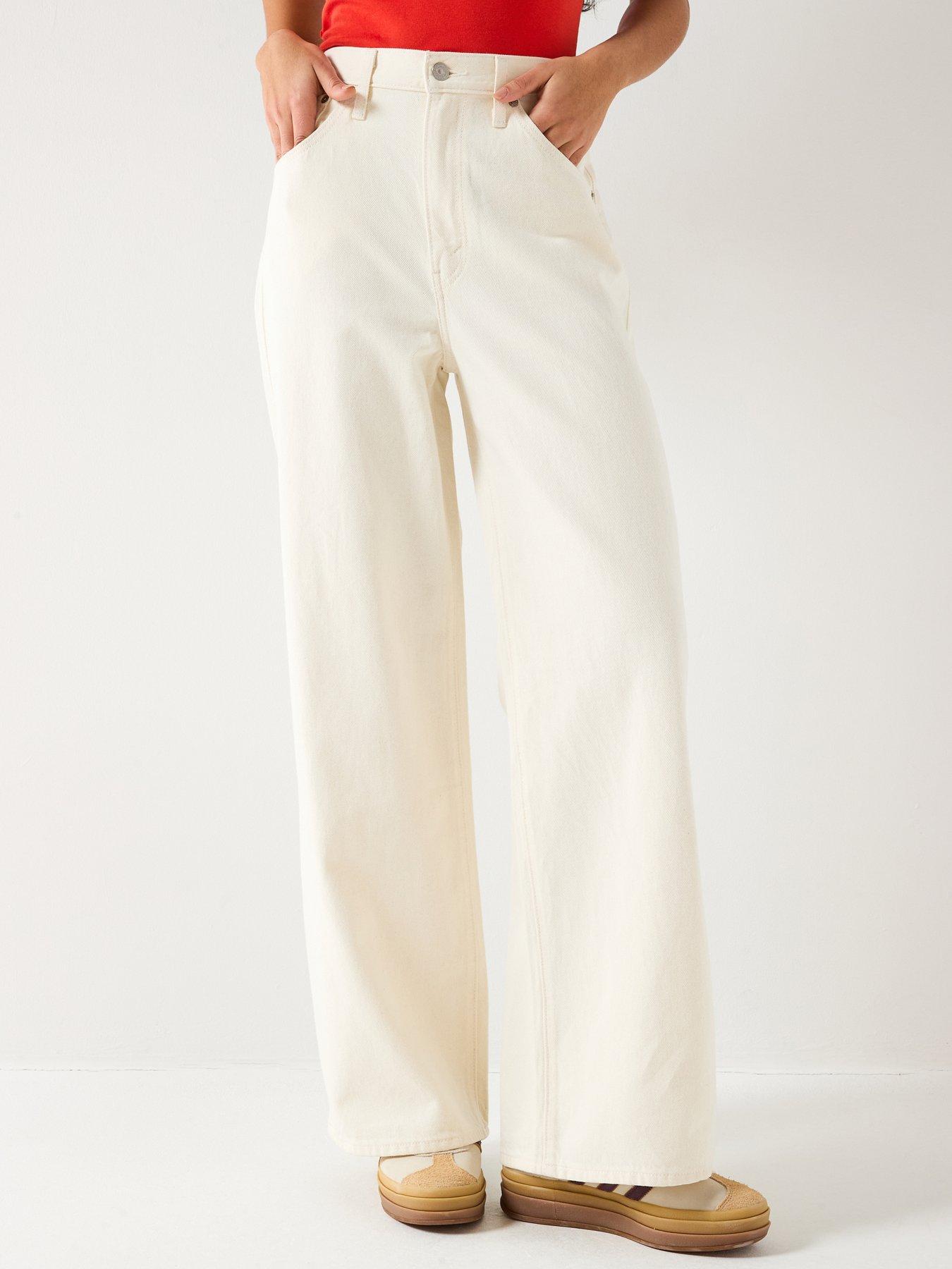 Levi's Cinch Baggy, White, Size 32, Inside Leg 31, Women