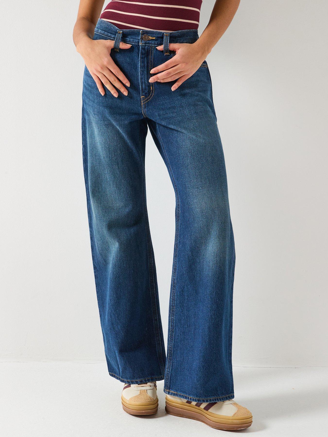 Levi's Middy Loose Boot Jeans, Blue, Size 28, Inside Leg 31, Women