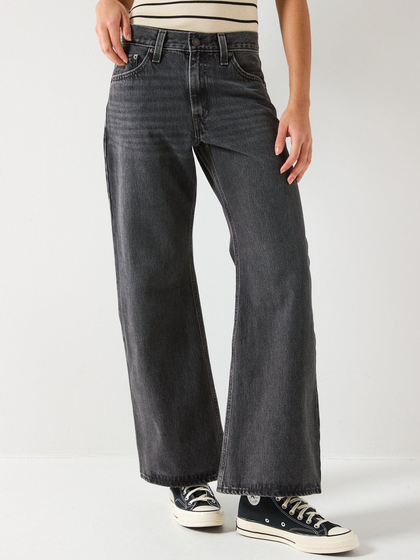 Levi's Middy Loose Boot Jeans, Black, Size 28, Inside Leg 31, Women
