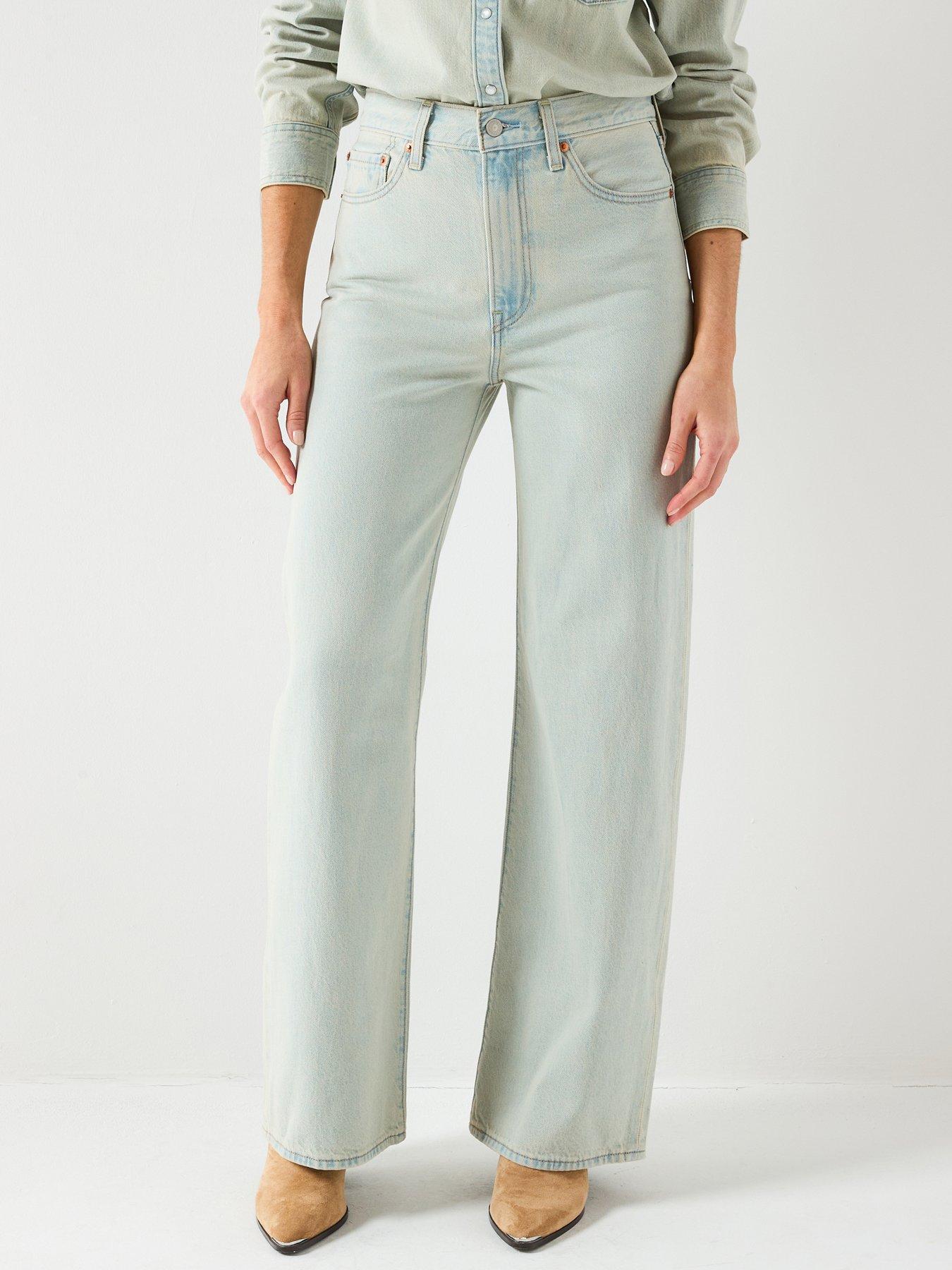 Levi's Ribcage Wide Leg Jeans, Blue, Size 27, Inside Leg 30, Women