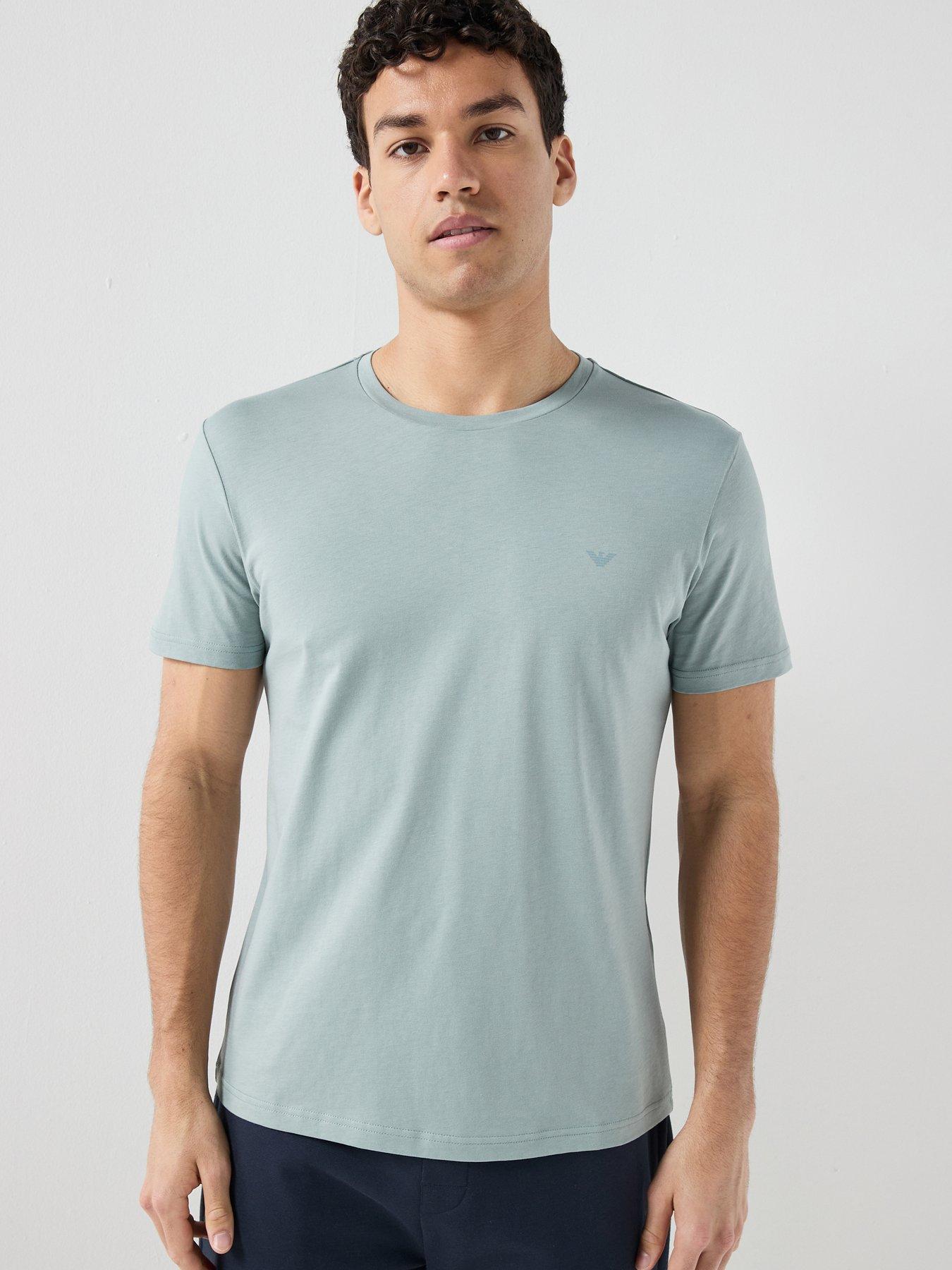 Emporio Armani Bodywear Crew Neck T-Shirt, Light Blue, Size 2Xl, Men