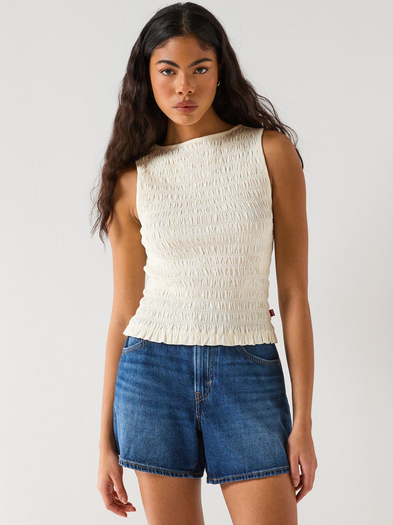 Levi's Bella Smocked Top - White