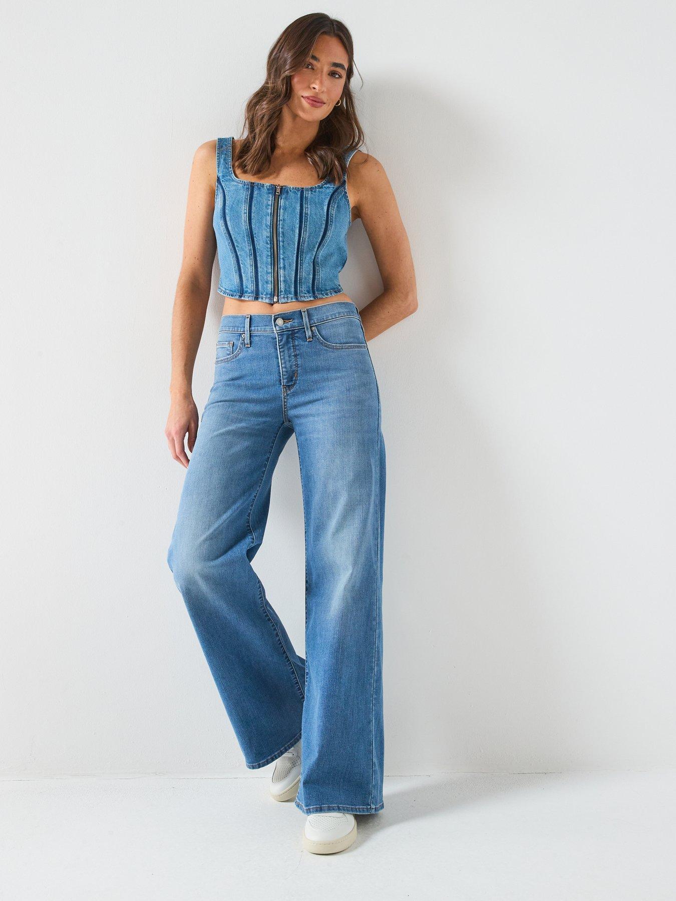 Image 5 of 6 of Levi's 318 Shaping Wide Leg Jeans - Blue