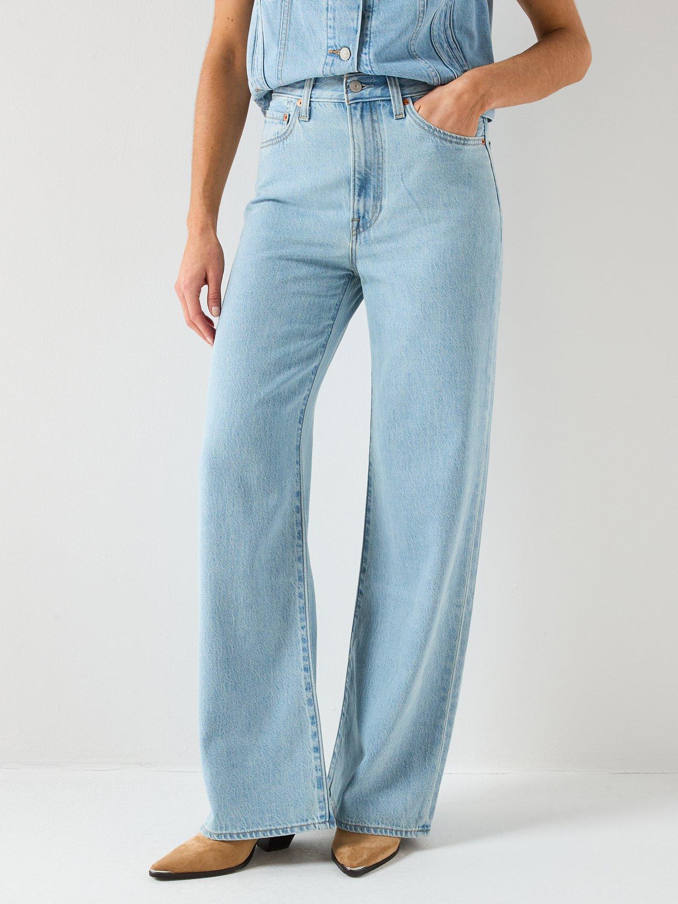 Levi's Ribcage Wide Leg Jeans, Blue, Size 27, Inside Leg 32, Women