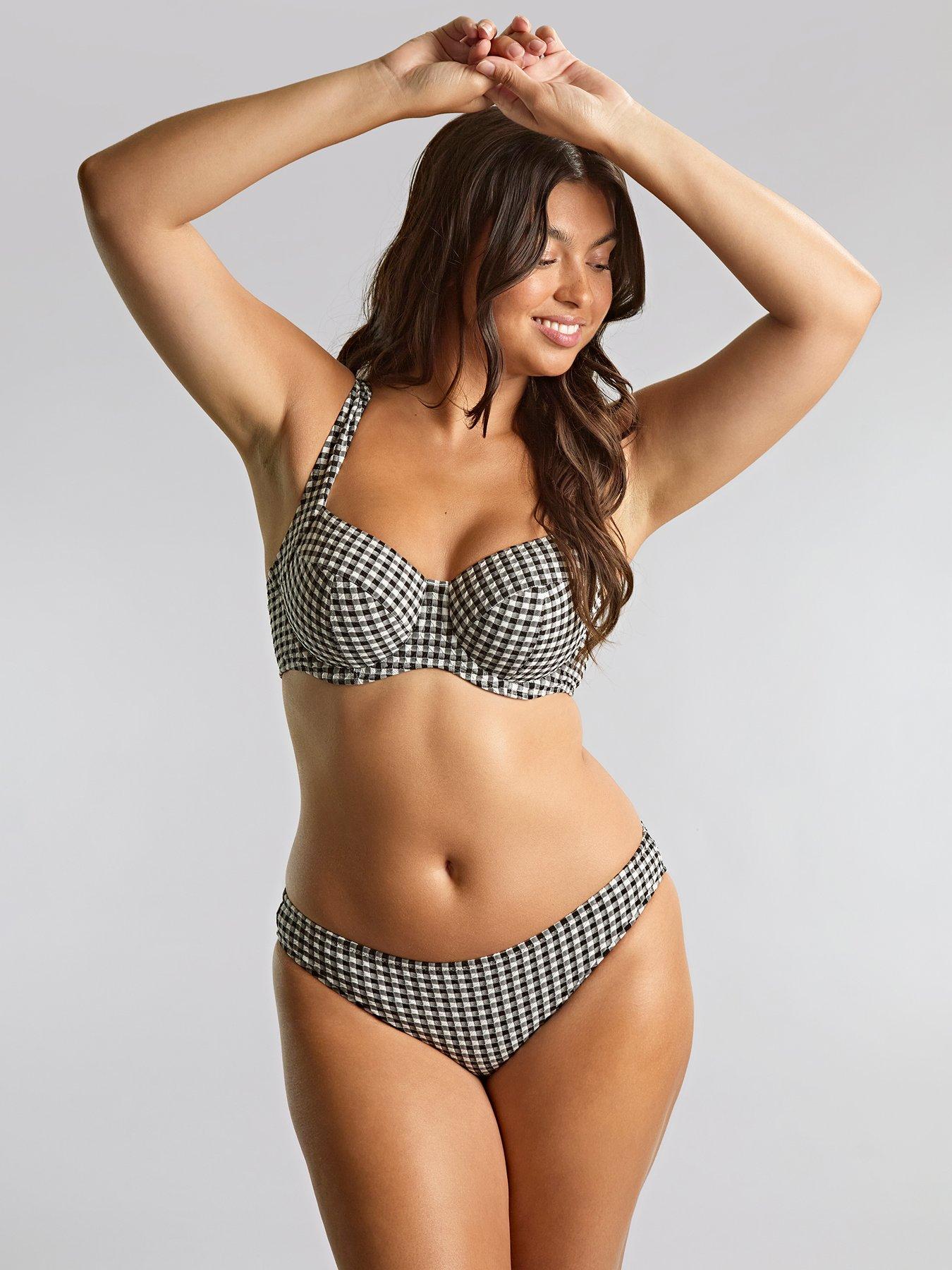 Panache Swim Black Gingham Classic Brief - Black Gingham