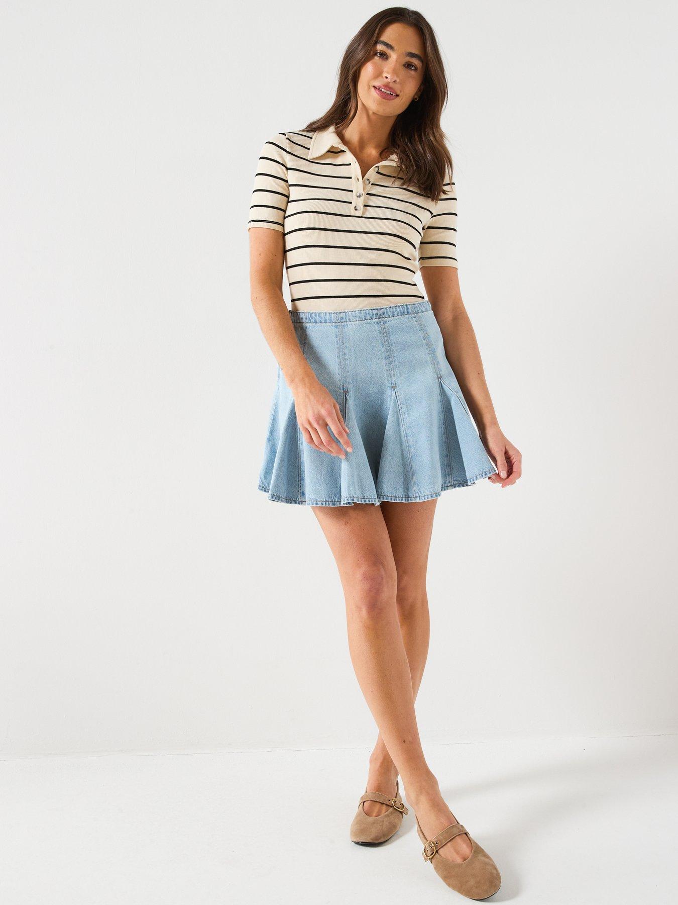 Image 3 of 6 of Levi's Godet Mini Skirt - Blue