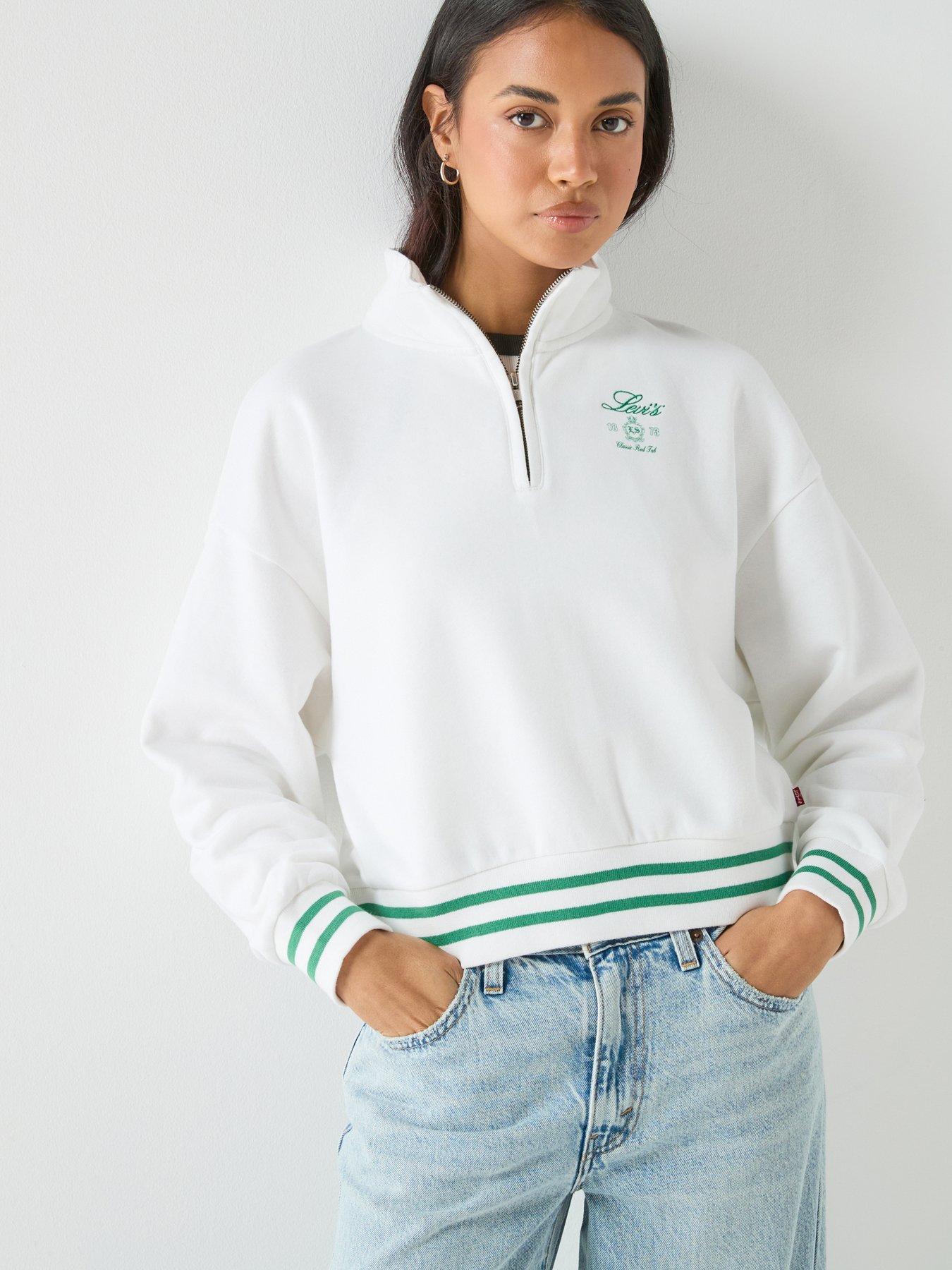 Image 1 of 6 of Levi's Gr Everyday 1/4 Zip Sweater - White