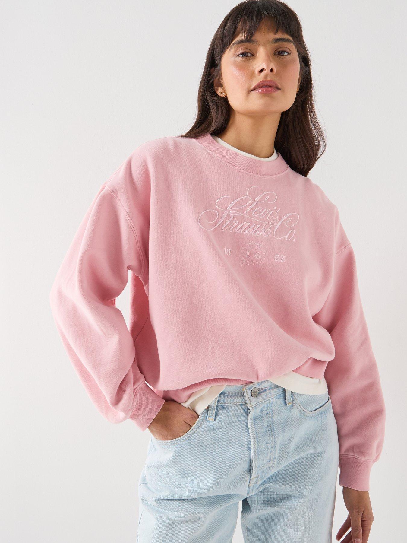Levi's Graphic Vintage Boxy Crewneck, Pink, Size Xs, Women