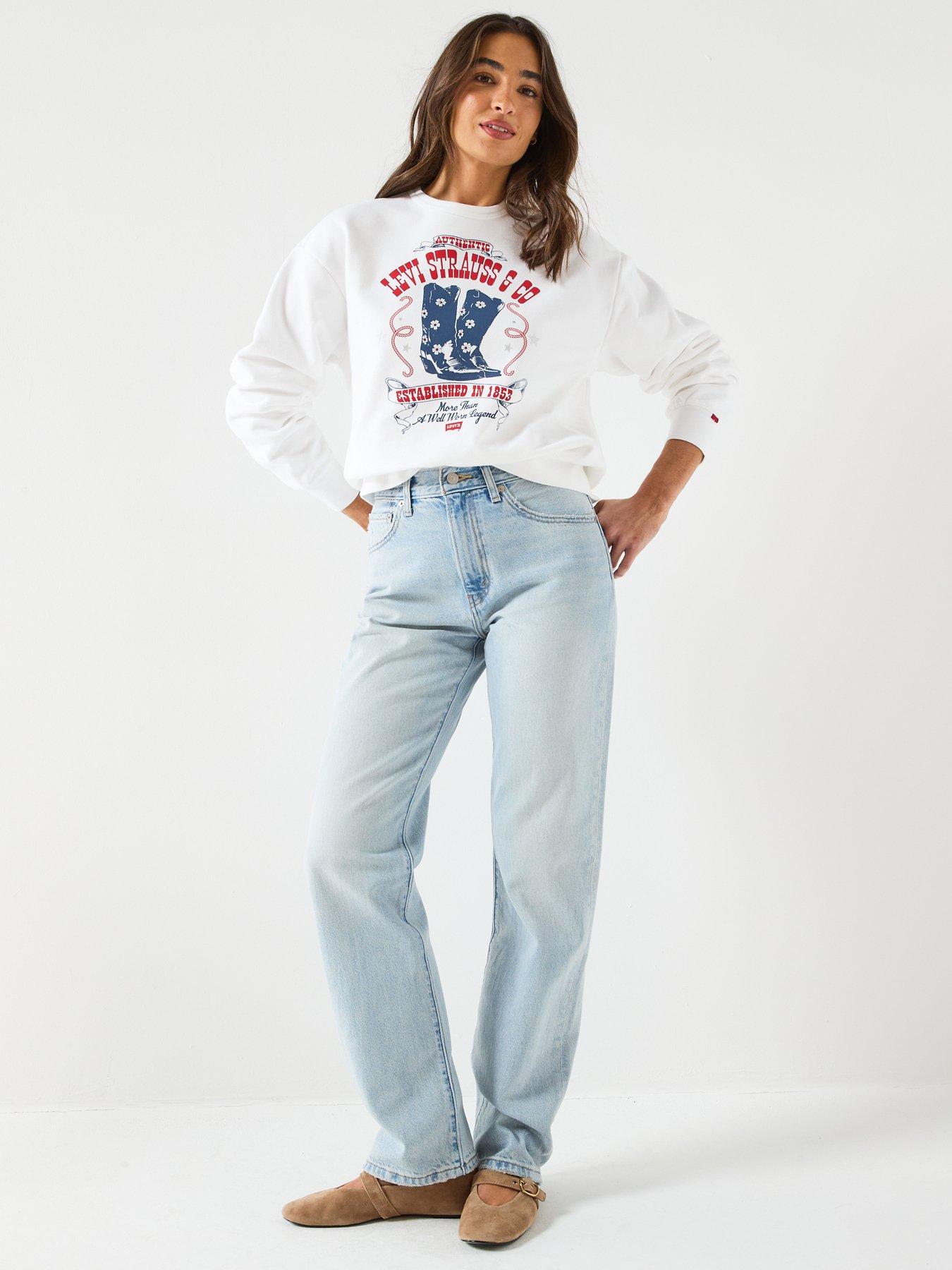 Image 3 of 6 of Levi's Graphic Heritage Crew Neck Sweatshirt - White