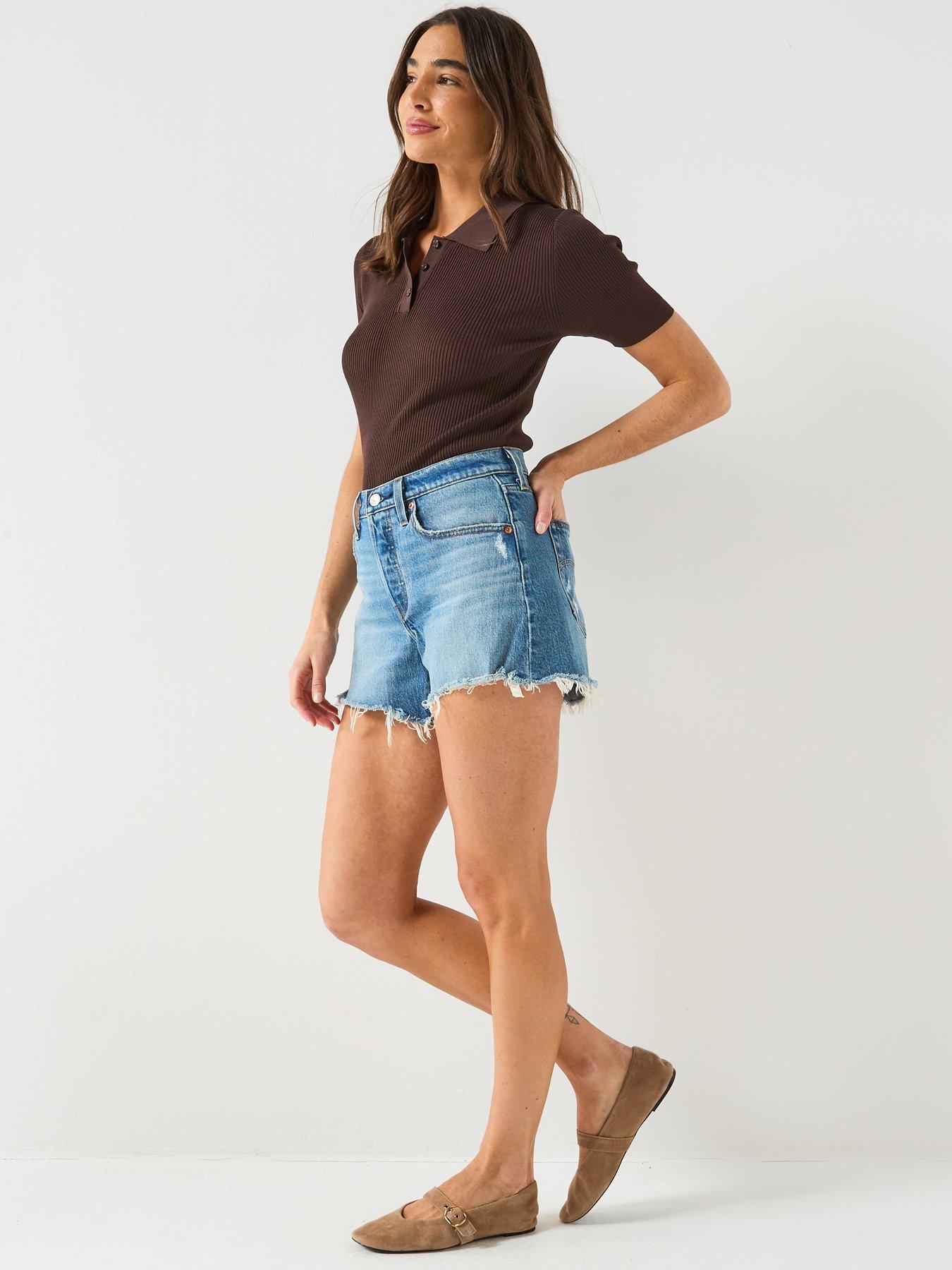 Image 5 of 6 of Levi's 501 Curve Shorts - Blue