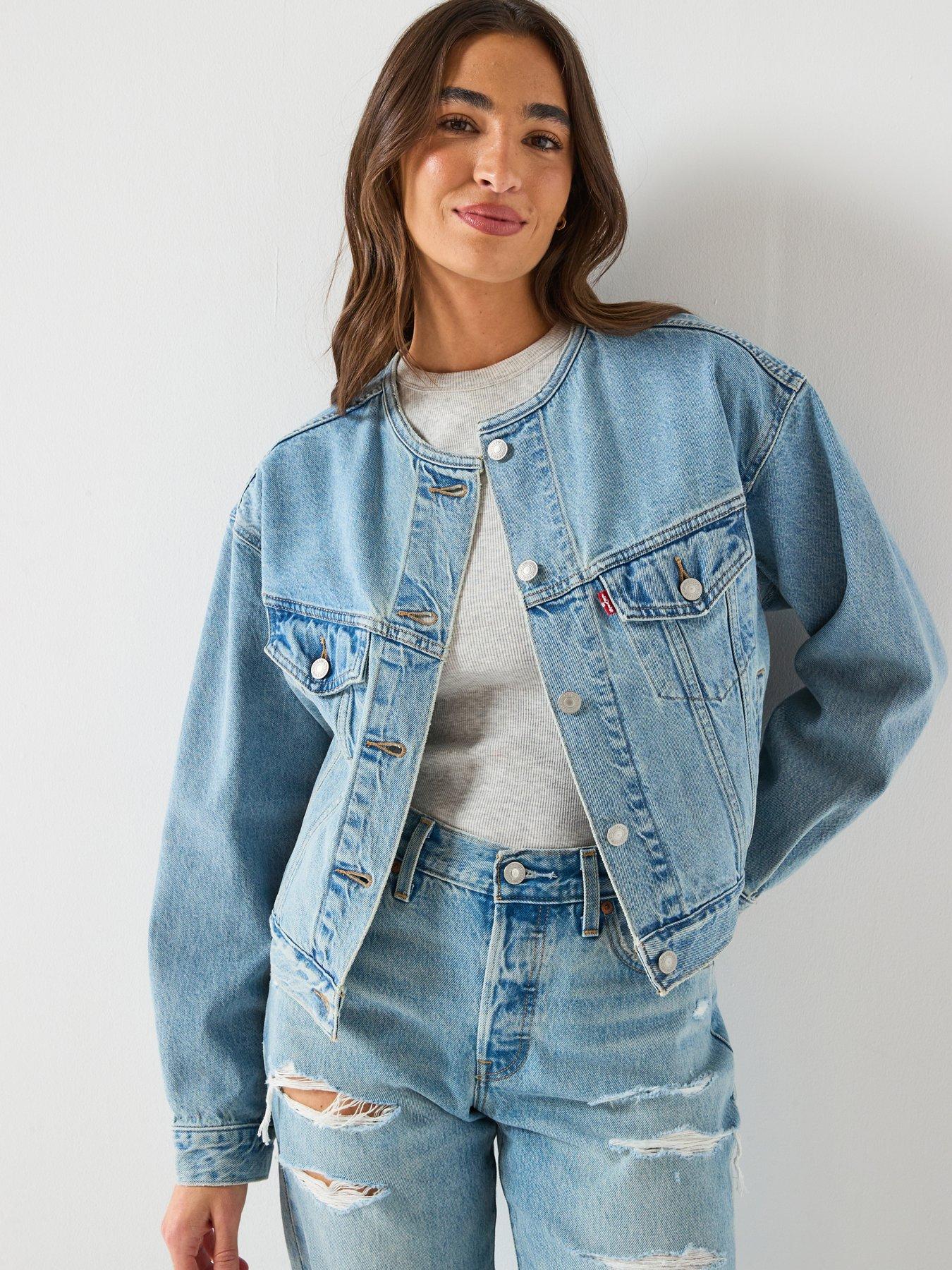Levi's Collarless Shrunken 90s Trucker Jacket - Blue