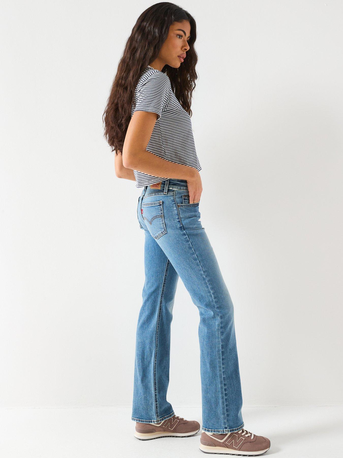 Image 6 of 6 of Levi's Levi&rsquo;s SuperLow Y2K Low Rise Bootcut Stretch Jeans &ndash; Medium Indigo Stonewash