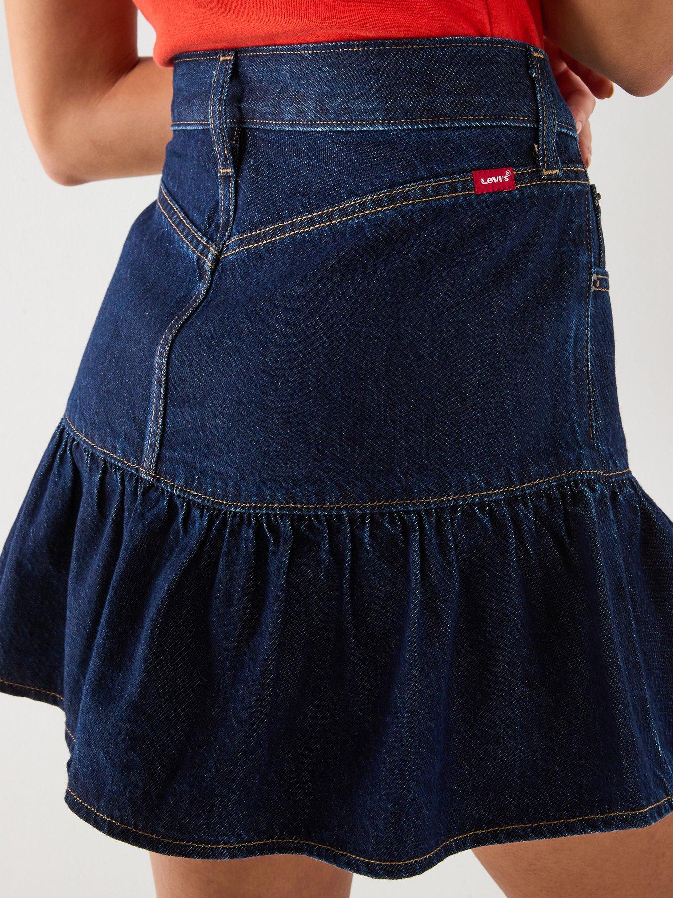 Image 5 of 6 of Levi's Flounce Mini Skirt - Blue