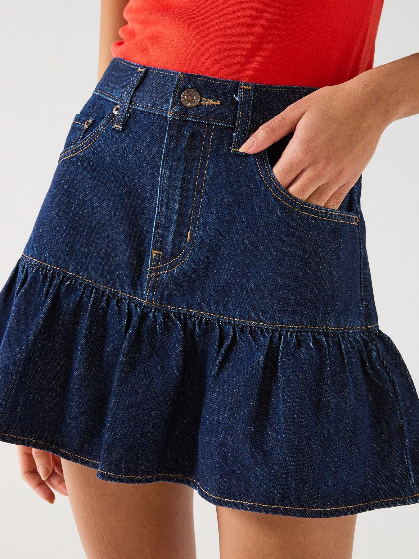 Image 6 of 6 of Levi's Flounce Mini Skirt - Blue