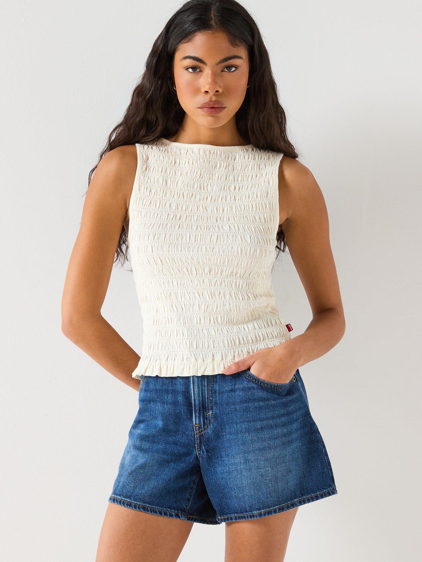 Image 6 of 6 of Levi's Cinch Mid-Thigh Shorts - Blue