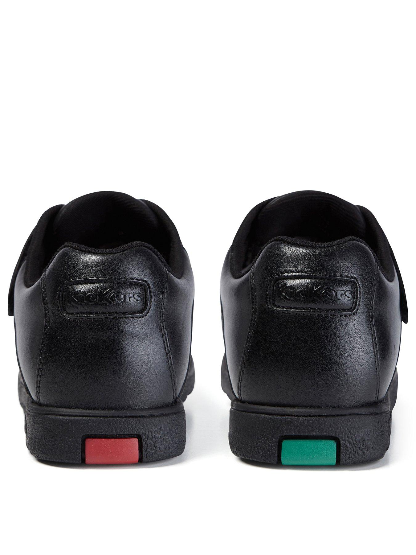 Kickers Youth Fragma Twin Velcro Leather Shoe - Black | Very