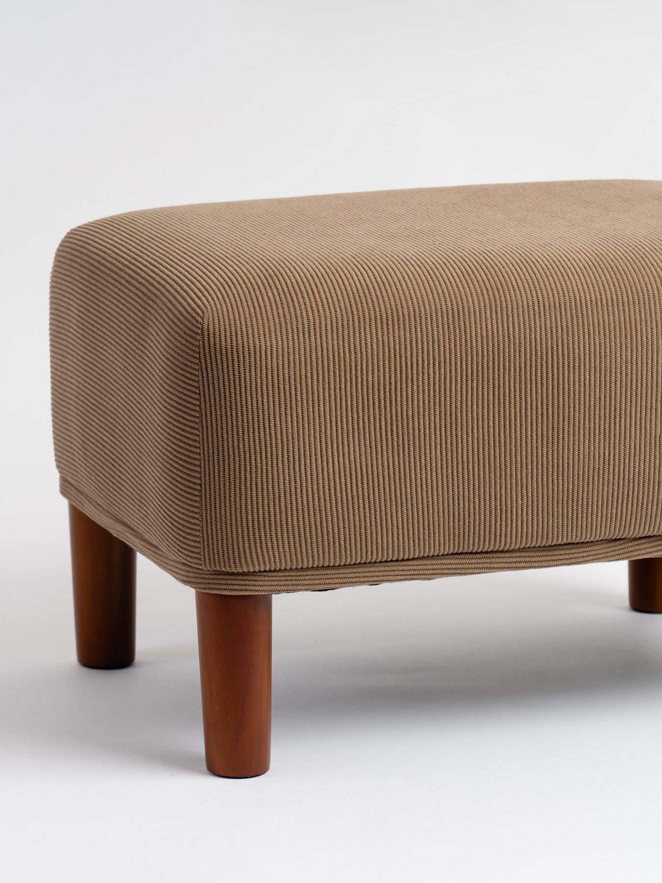 Image 3 of 3 of Scottish Everlastings Howorth Cord Fabric Foot Stool - Taupe