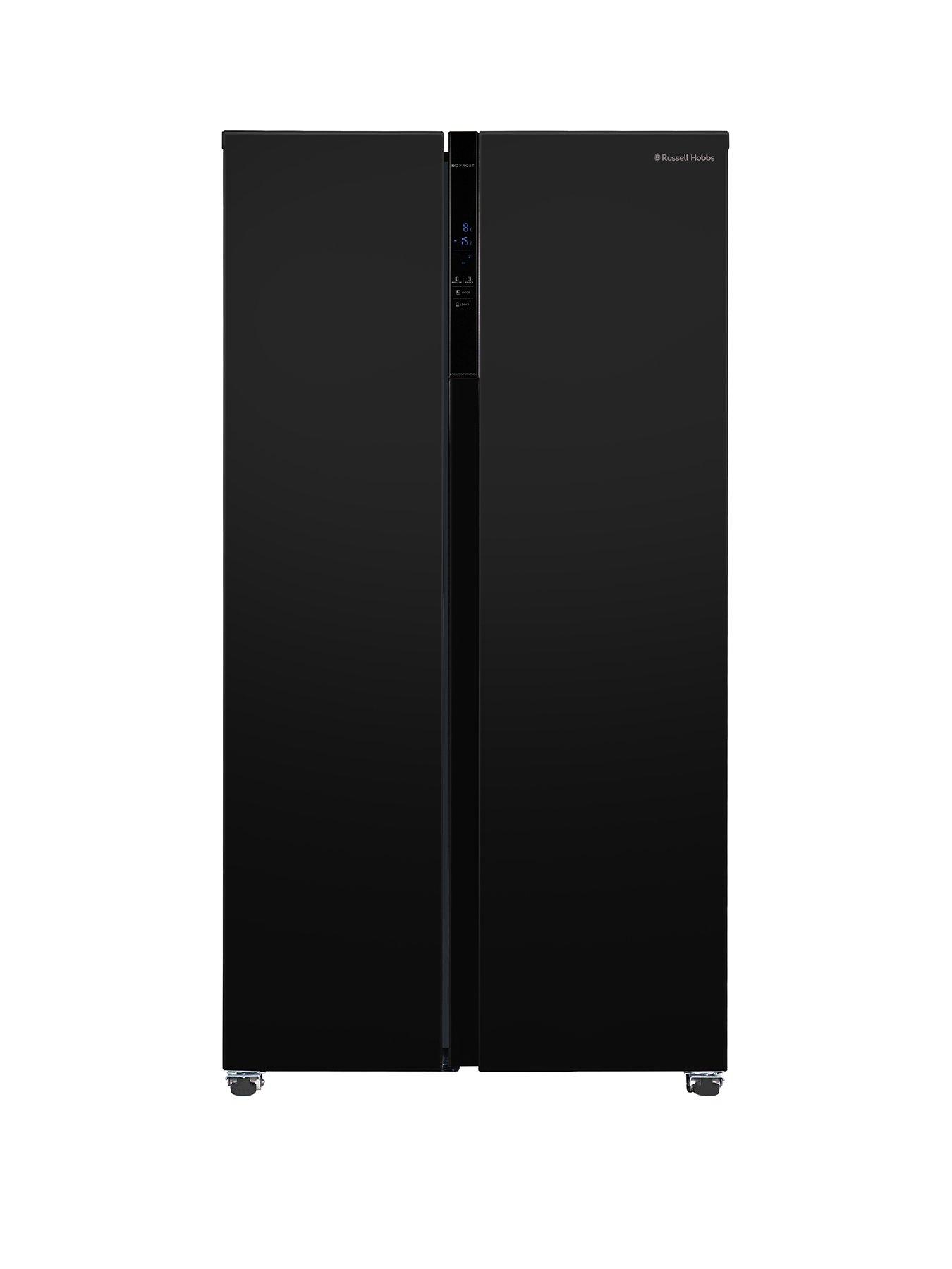 Russell Hobbs RH90AFF201B 177cm high 90cm wide freestanding slimline American Fridge Freezer in Black