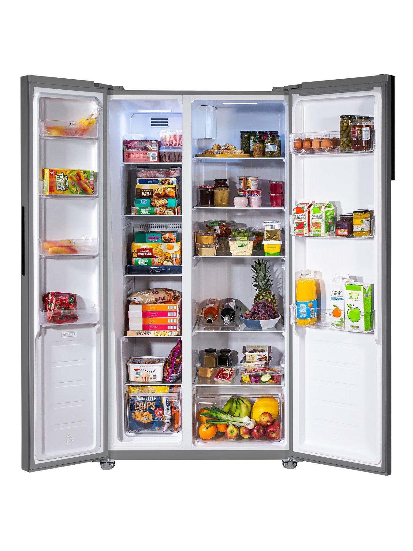 Image 6 of 7 of Russell Hobbs RH90AFF201SS 177cm high 90cm wide freestanding Slimline American Fridge Freezer in Stainless Steel