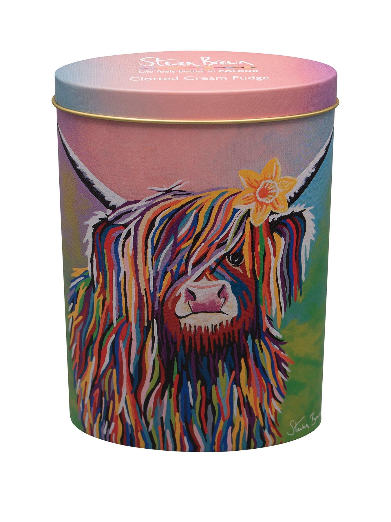 Cocoa Brown Steven Brown Marie McCoo oval tin of CLOTTED CREAM fudge 250g