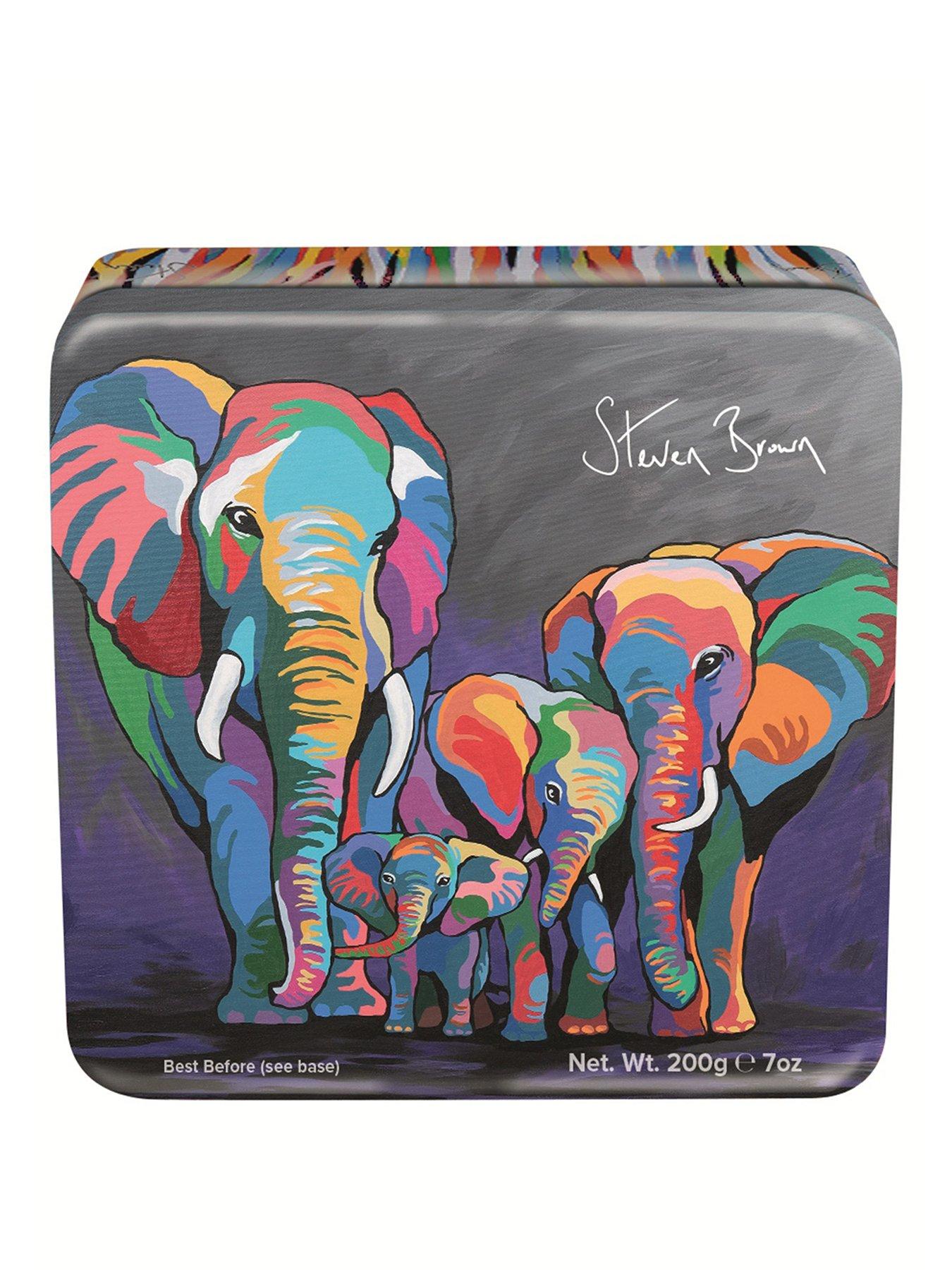 Cocoa Brown Steven Brown Allan & Jackie McZoo square tin of clotted cream fudge 200g