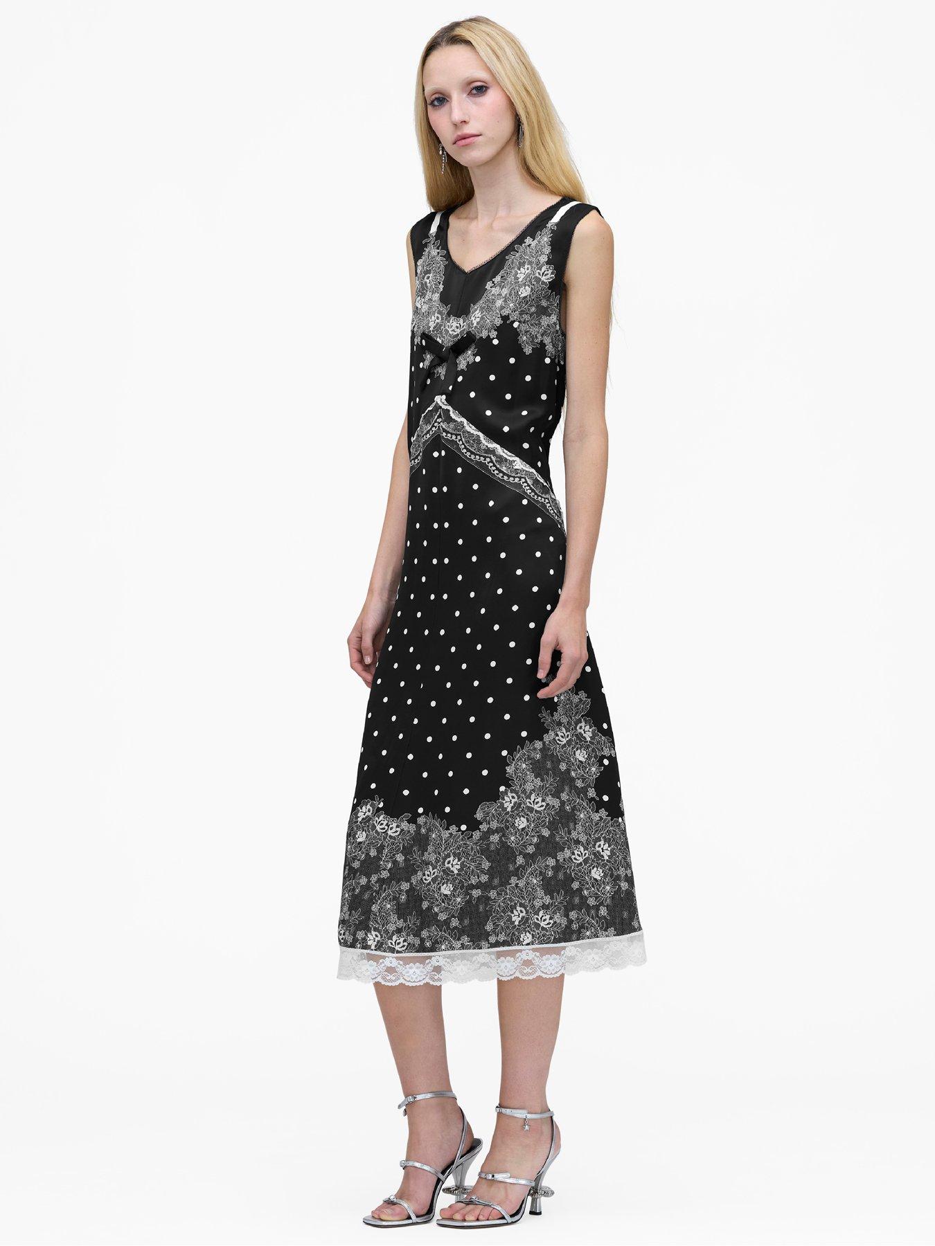 MARC JACOBS Trompe L'Oeil Slip Midi Dress - Black